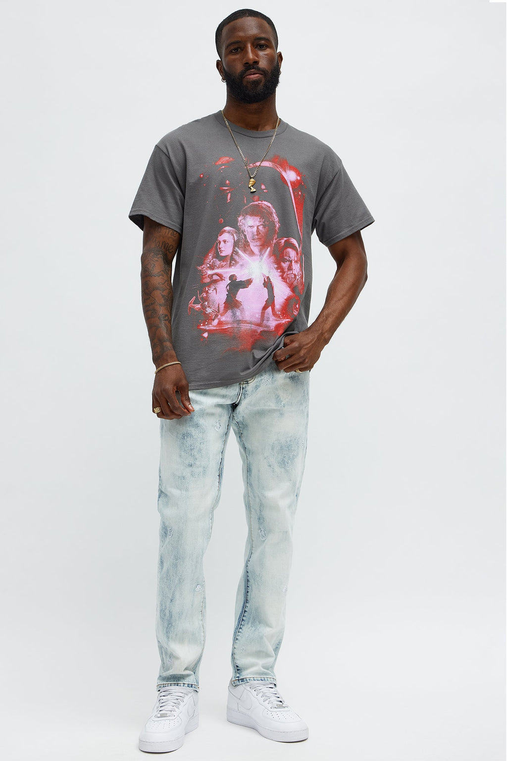 Skinny Fade Embroidered Bleached Jeans - Light Wash