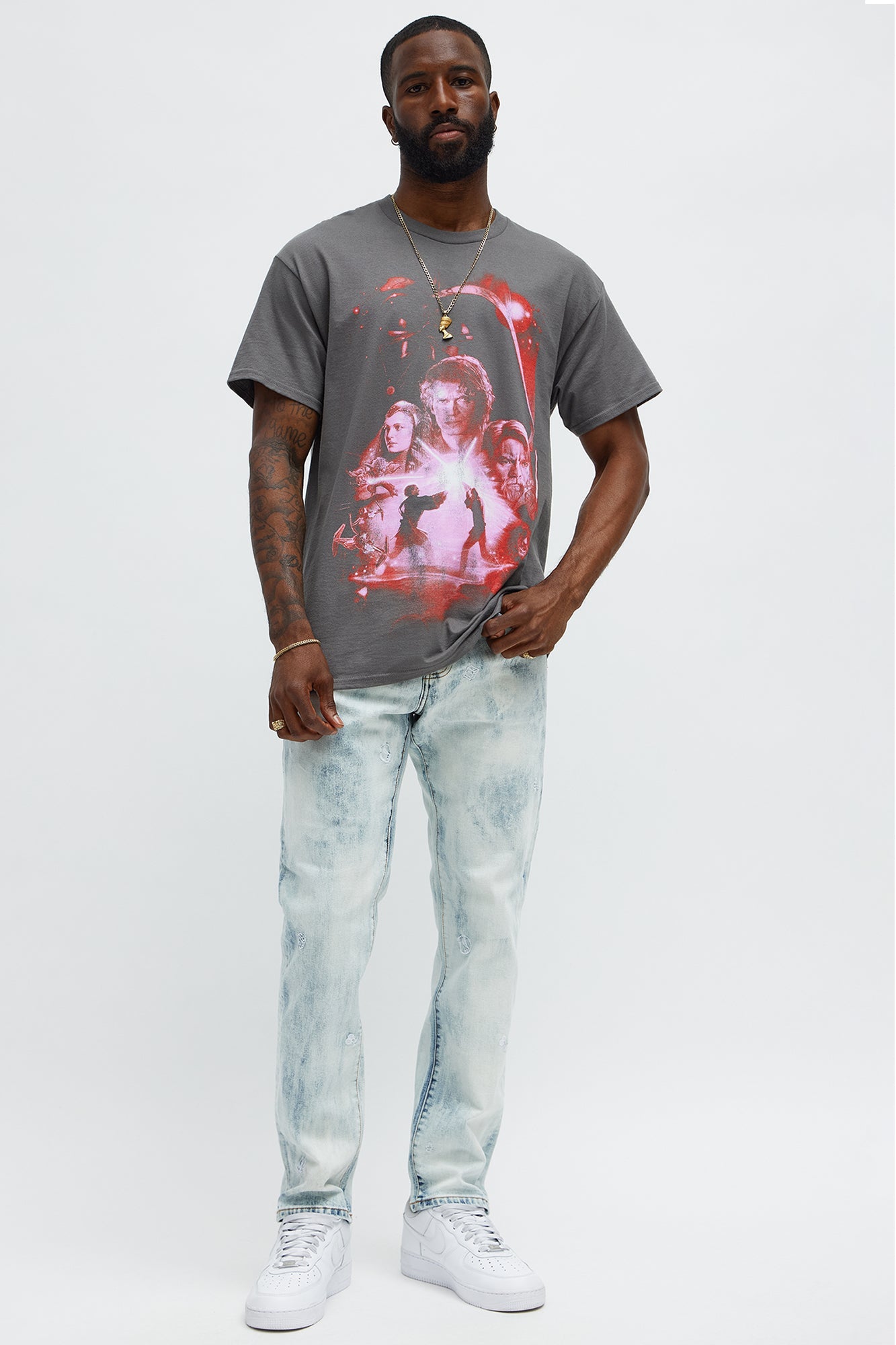 Skinny Fade Embroidered Bleached Jeans - Light Wash