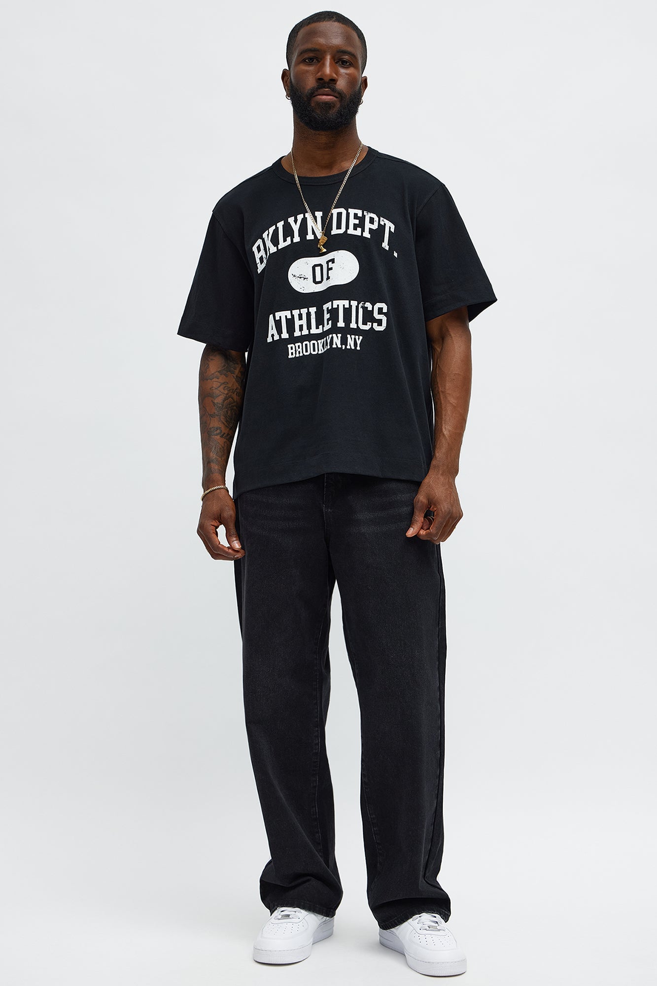 Brooklyn Department Of Athletics Oversized Short Sleeve Tee - Black Wash