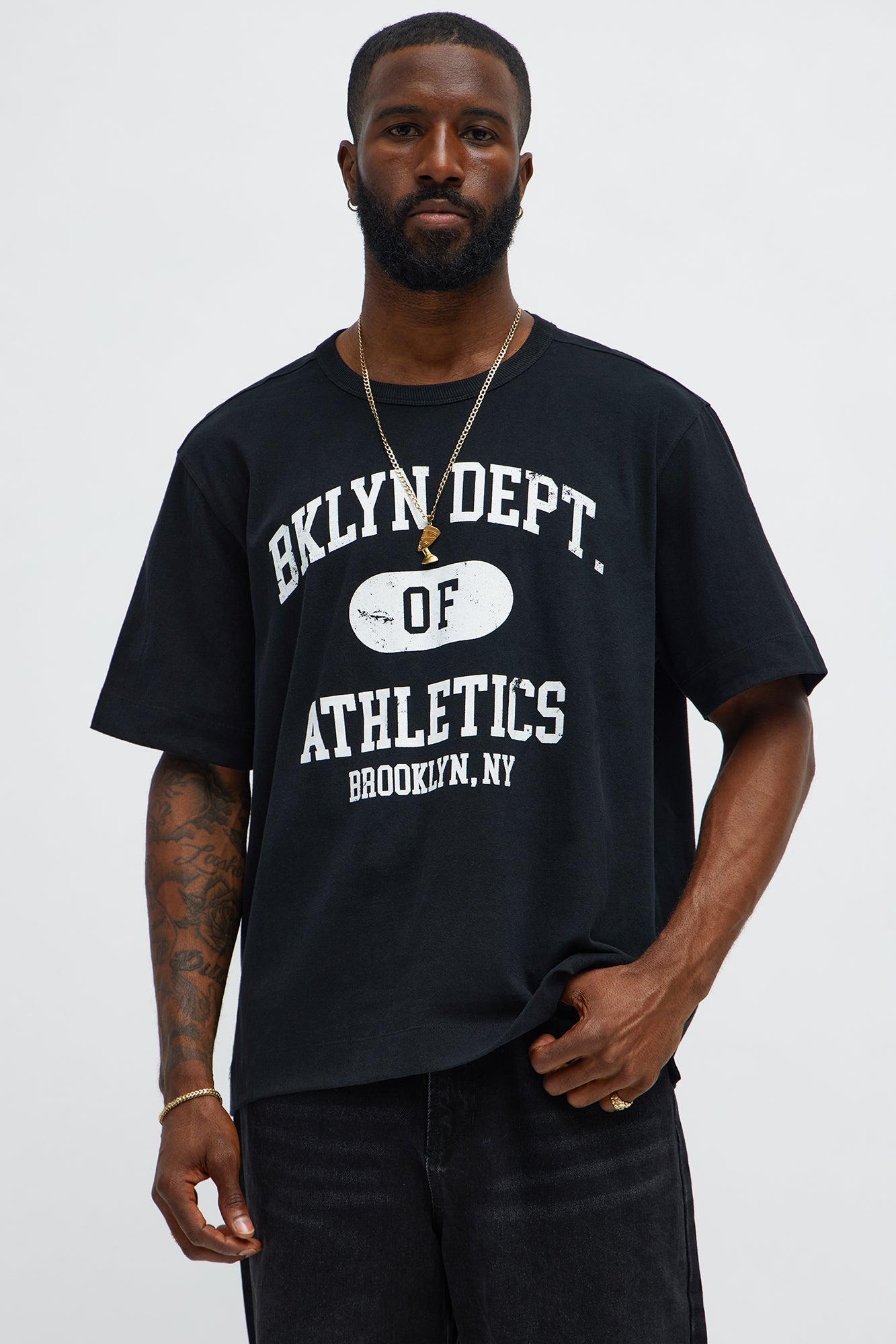Brooklyn Department Of Athletics Oversized Short Sleeve Tee - Black Wash