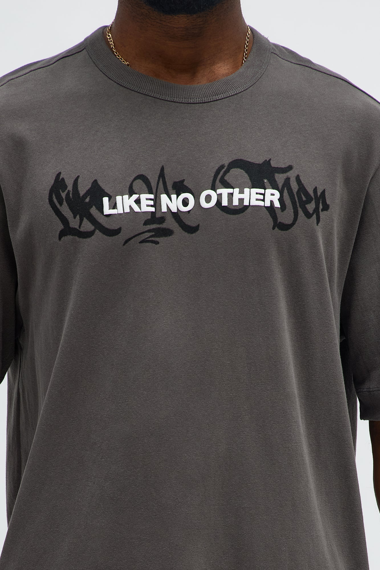 Like No Other Oversized Short Sleeve Tee - Dark Grey