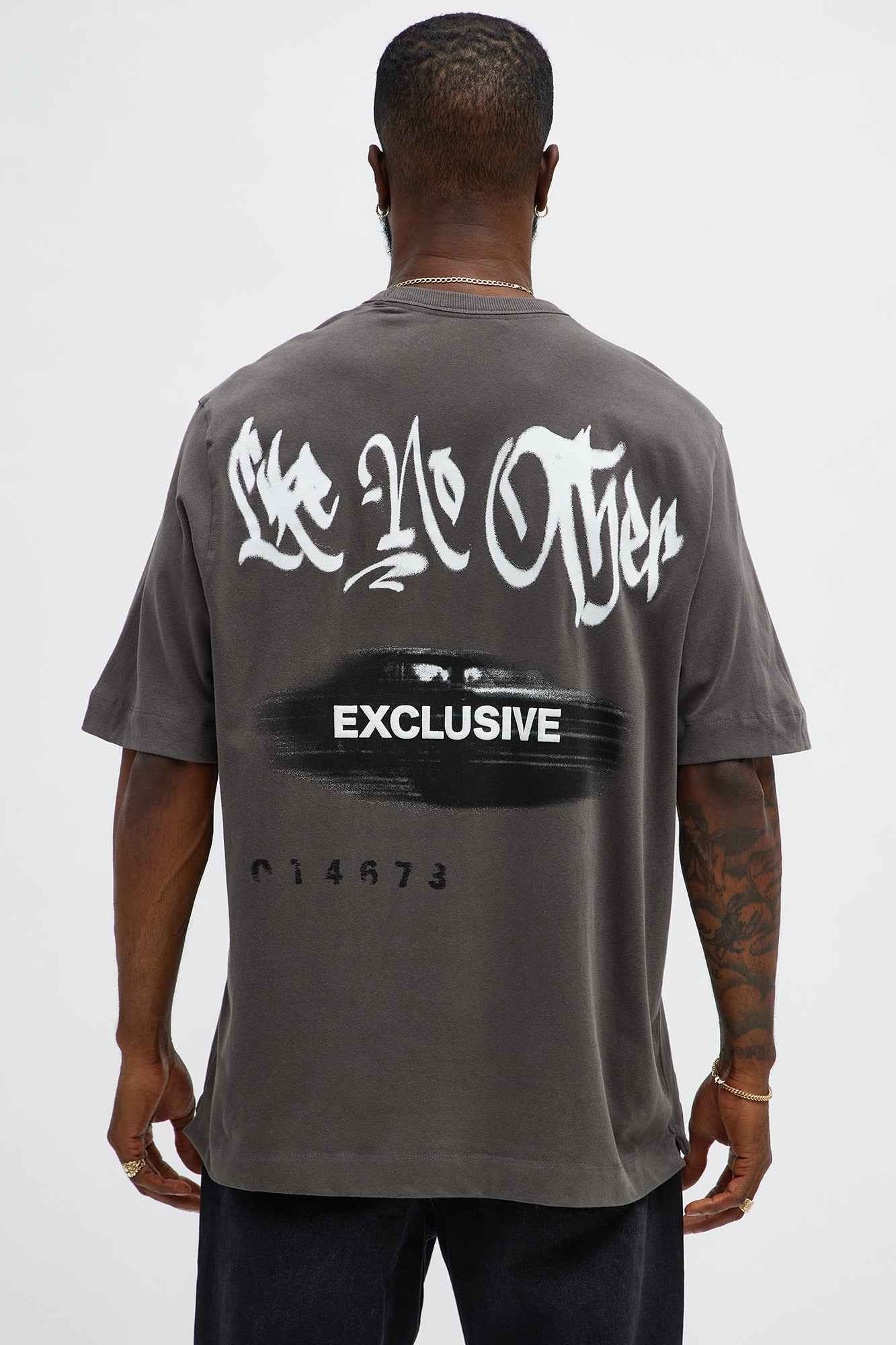 Like No Other Oversized Short Sleeve Tee - Dark Grey