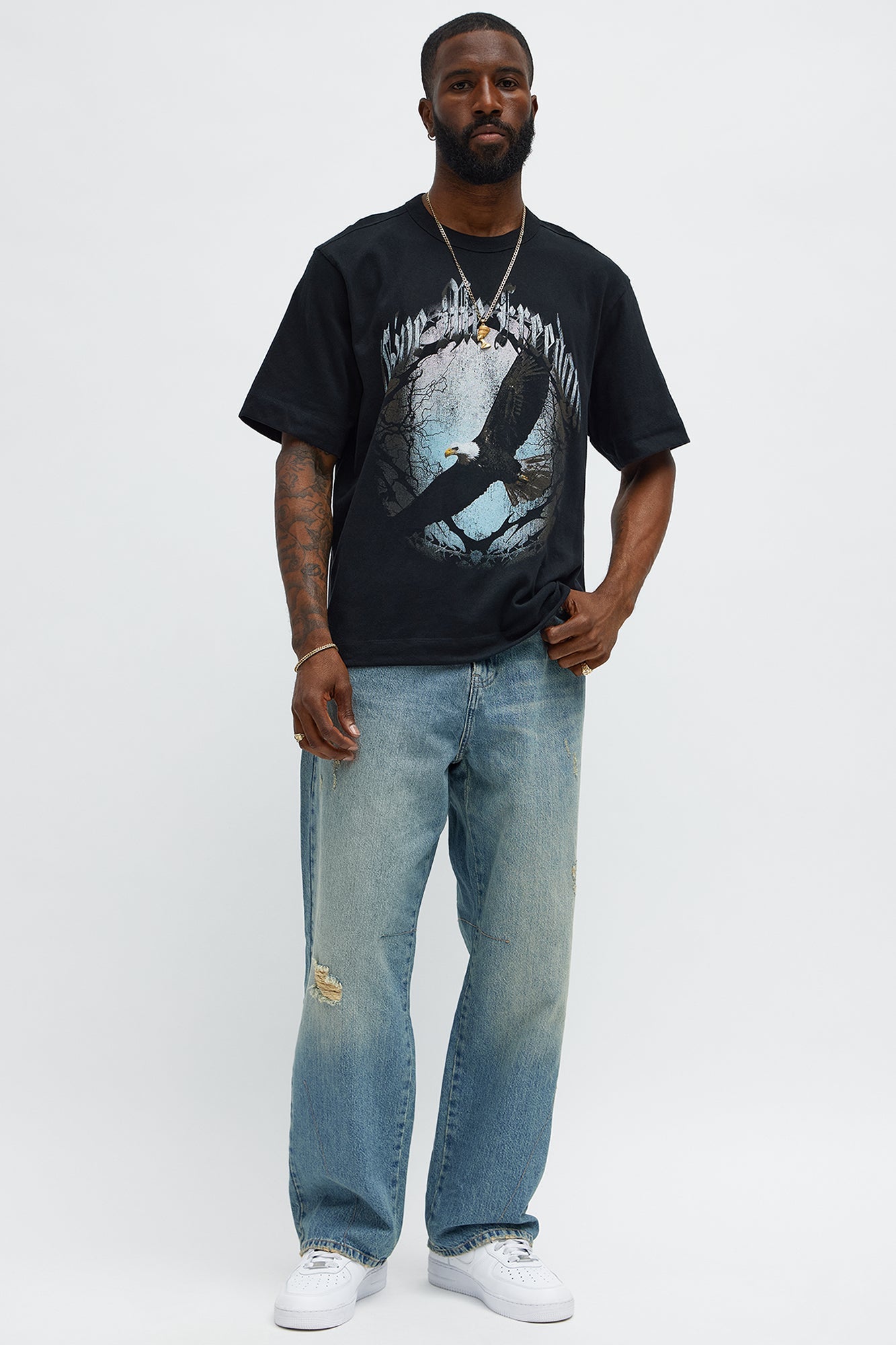 Give Me Freedom Oversized Short Sleeve Tee - Black Wash