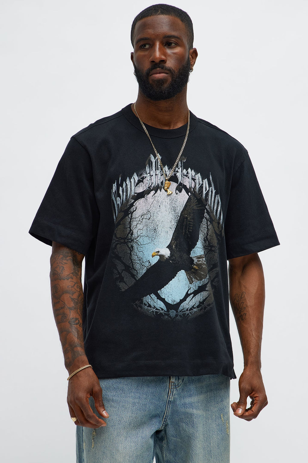 Give Me Freedom Oversized Short Sleeve Tee - Black Wash