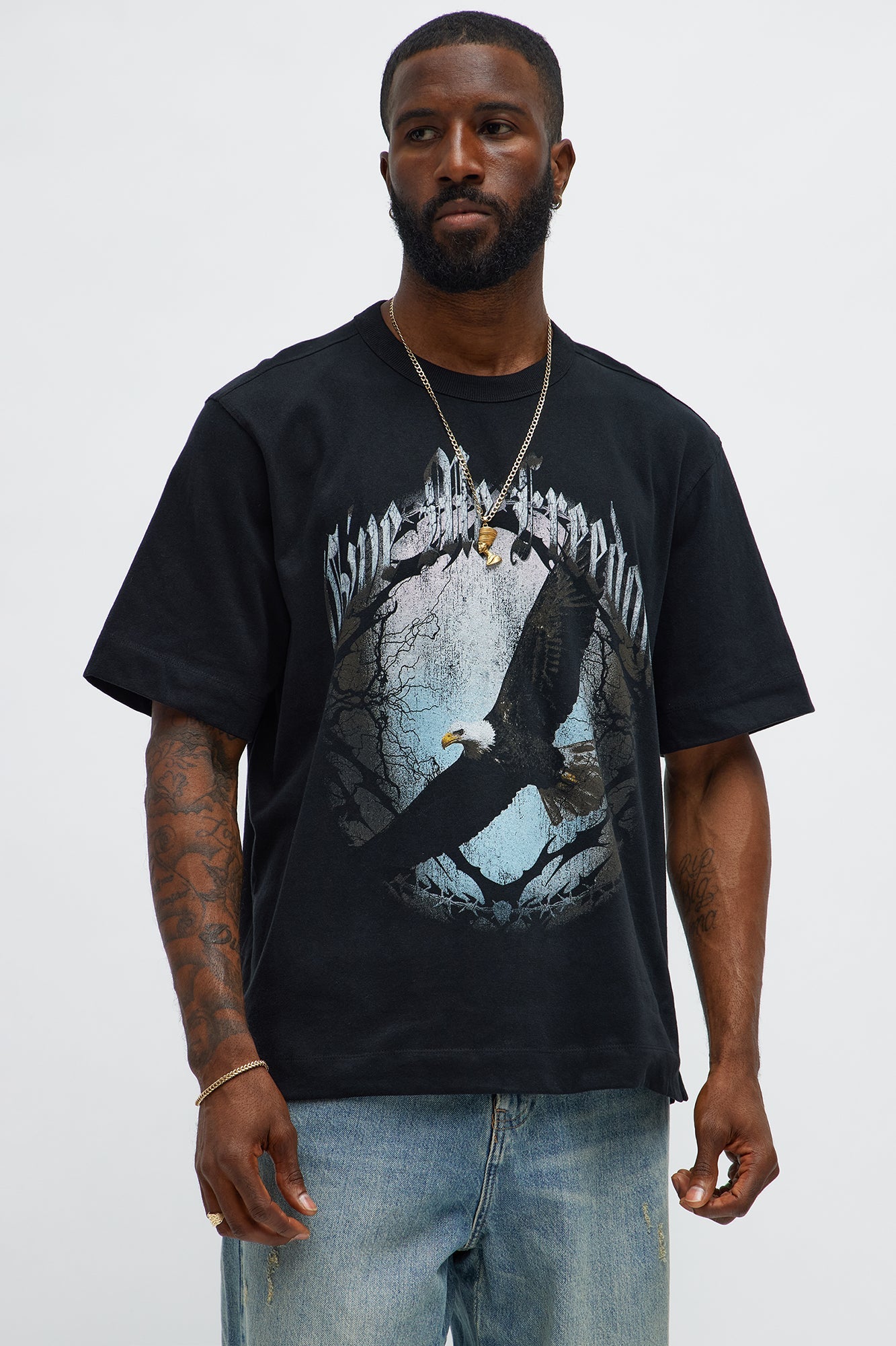 Give Me Freedom Oversized Short Sleeve Tee - Black Wash