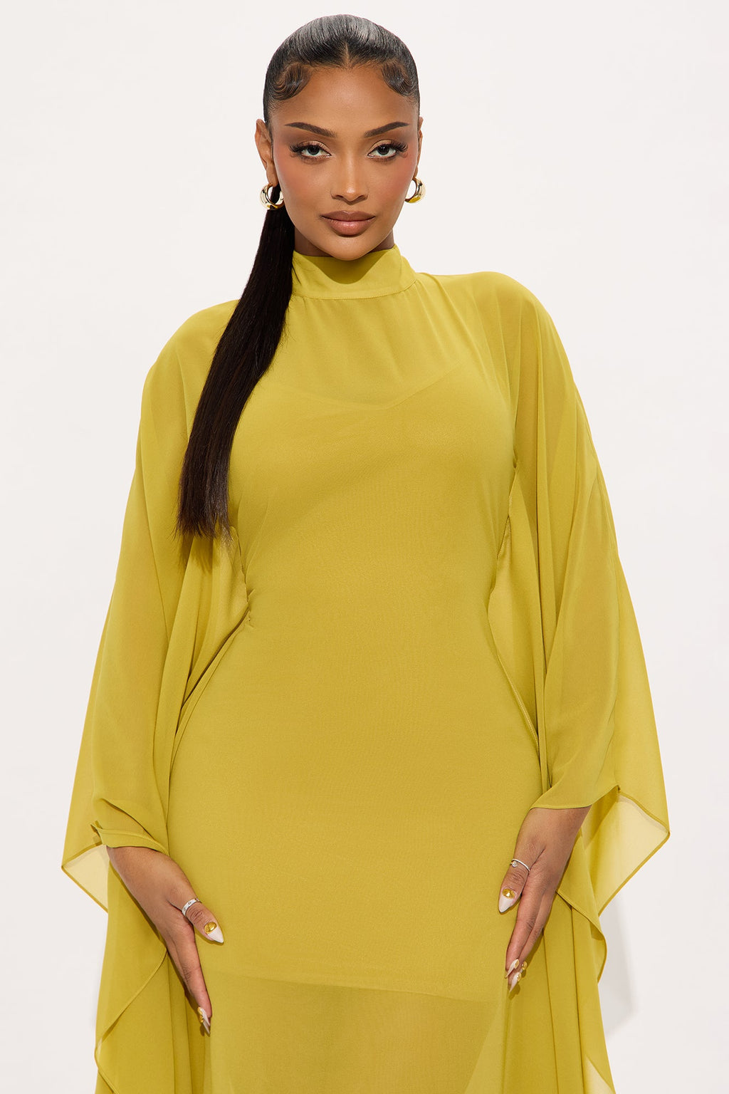 Flying High Chiffon Maxi Dress - Chartreuse