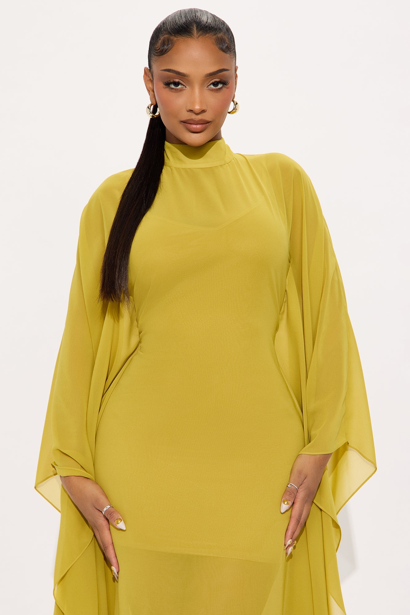 Flying High Chiffon Maxi Dress - Chartreuse