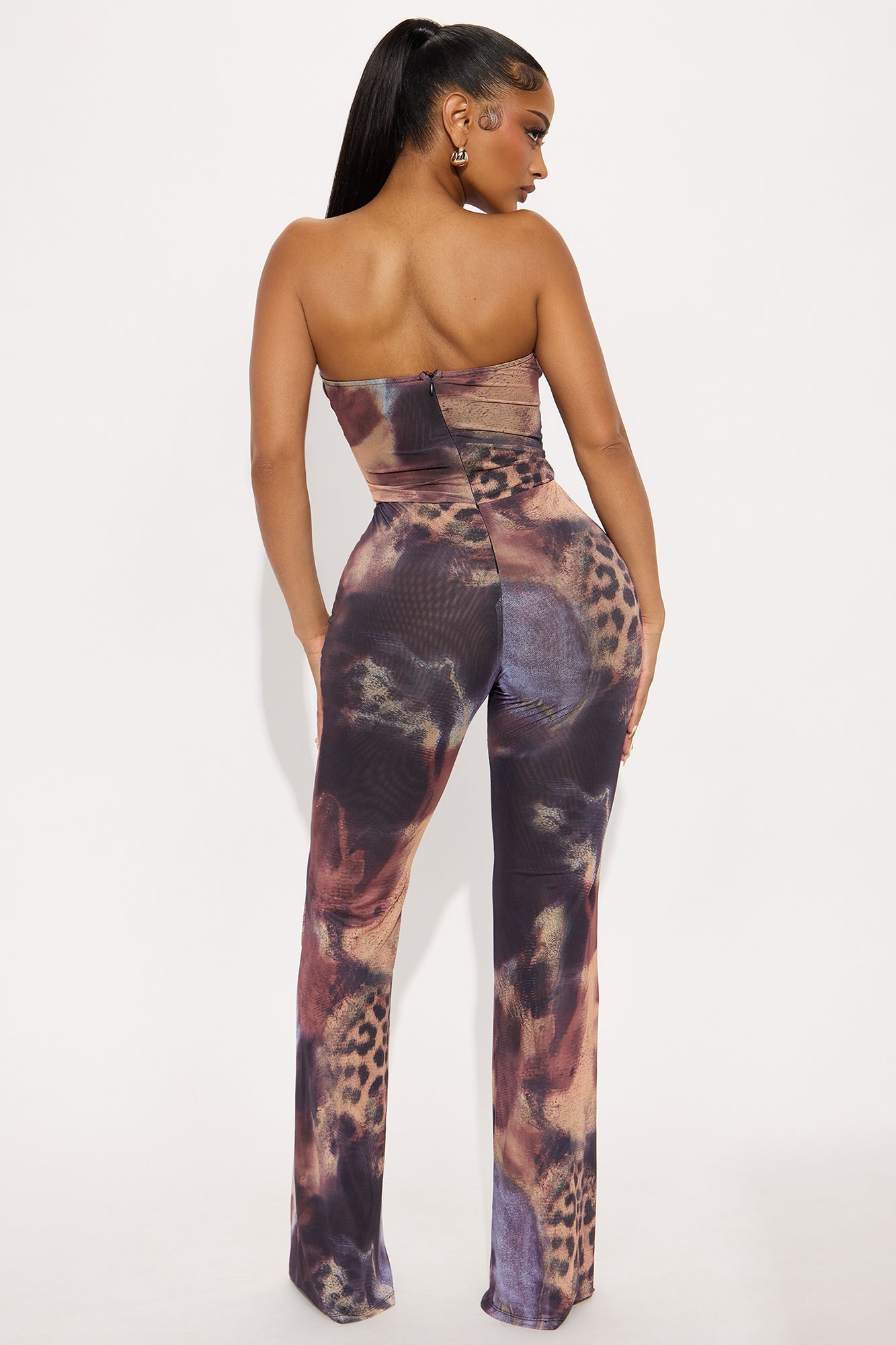 Forever Wild Mesh Jumpsuit - Brown Combo