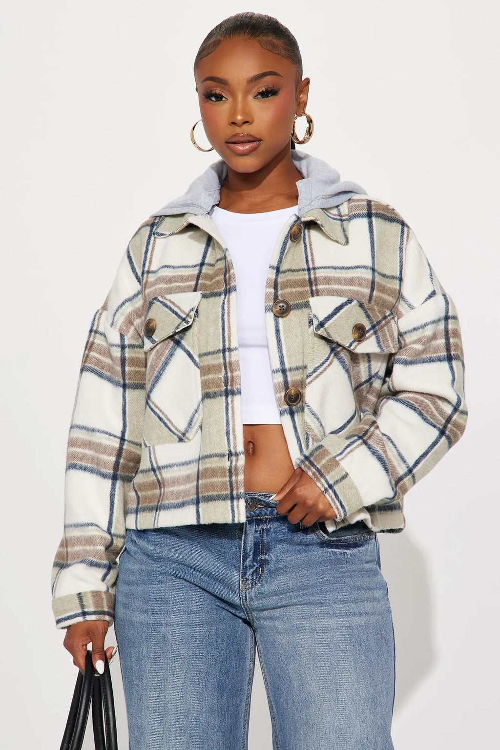 Cabin Comfort Plaid Shacket - Brown/combo 