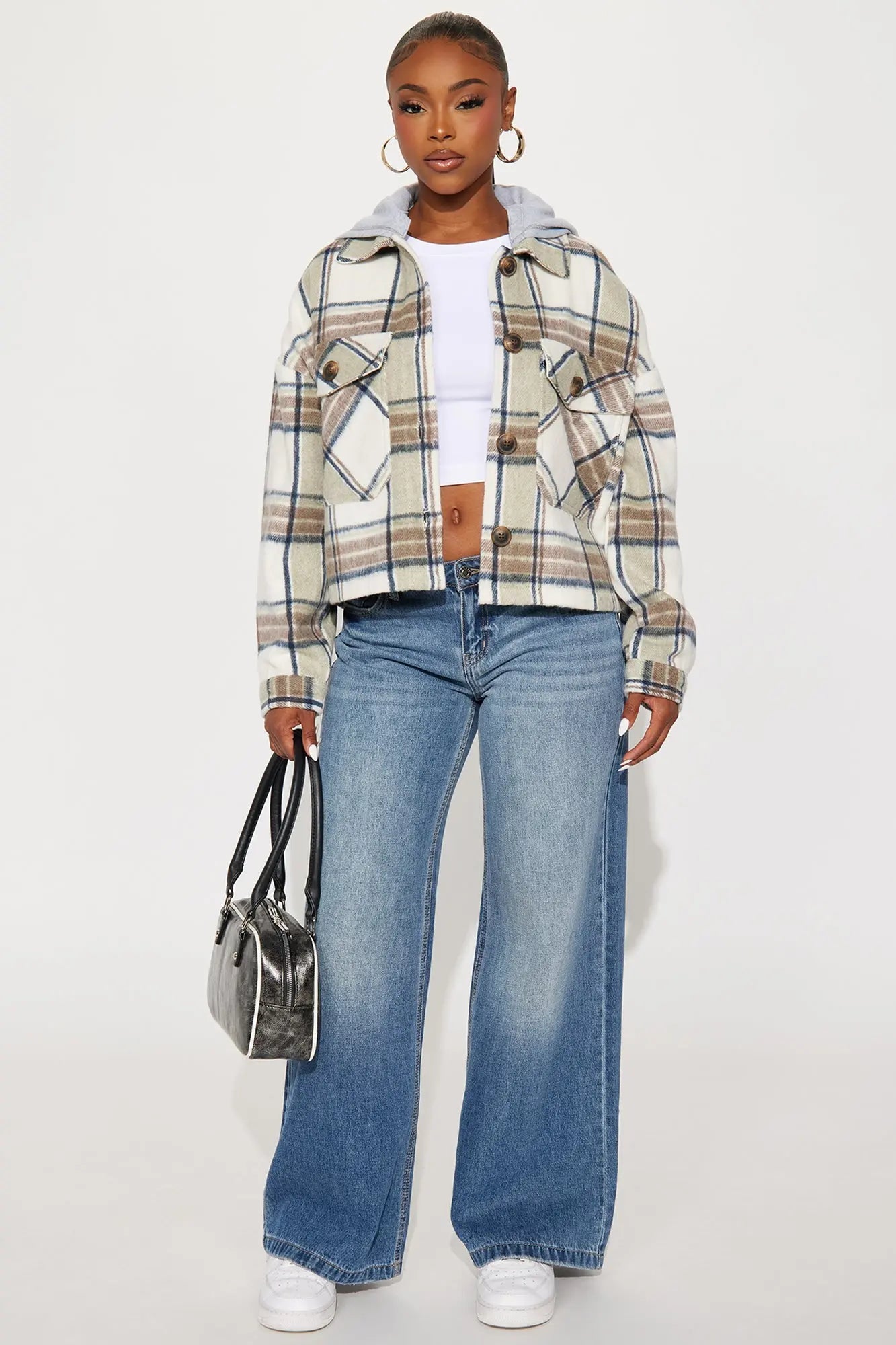 Cabin Comfort Plaid Shacket - Brown/combo 