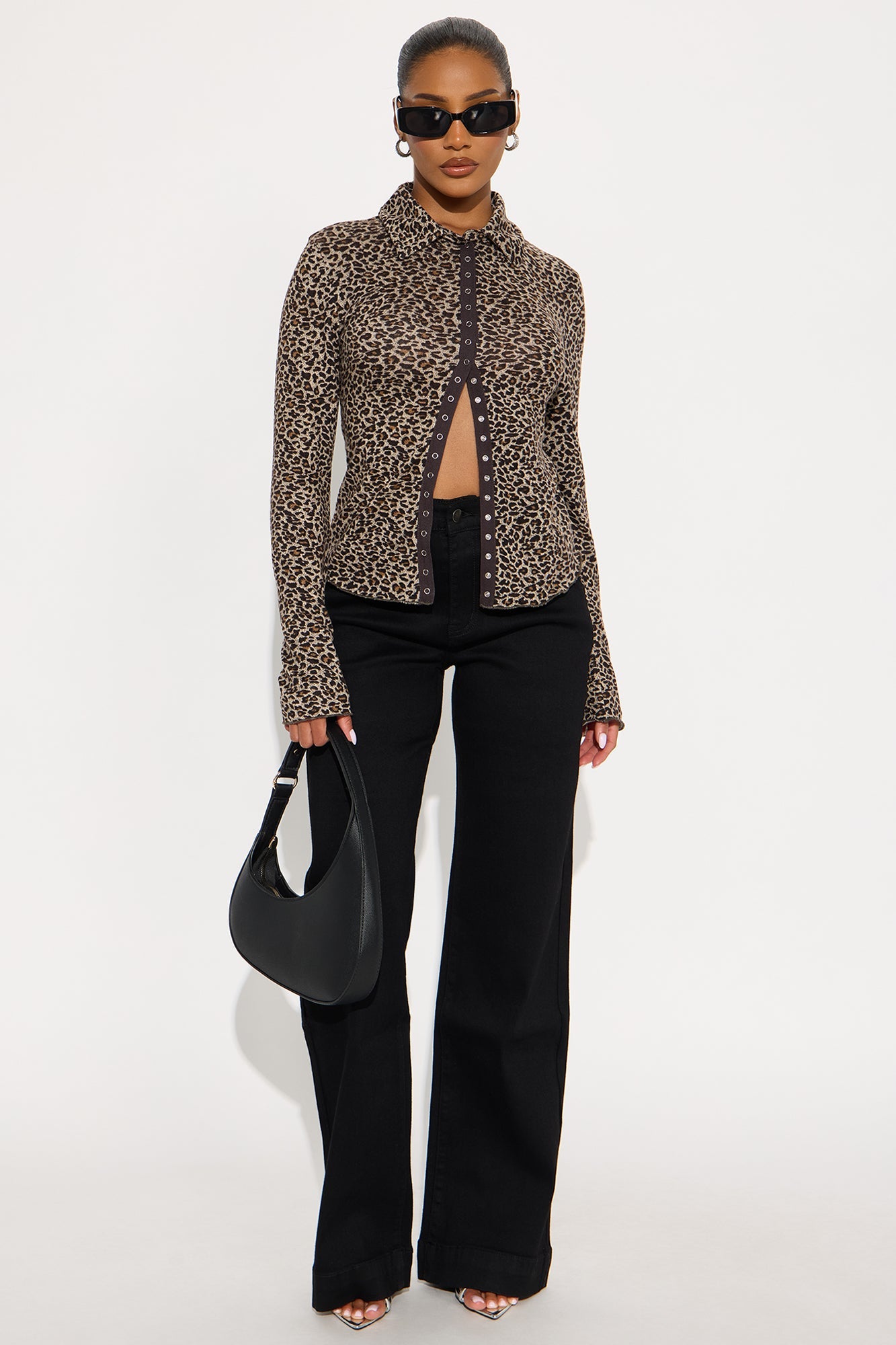 My Desire Leopard Button Up Long Sleeve Shirt - Leopard