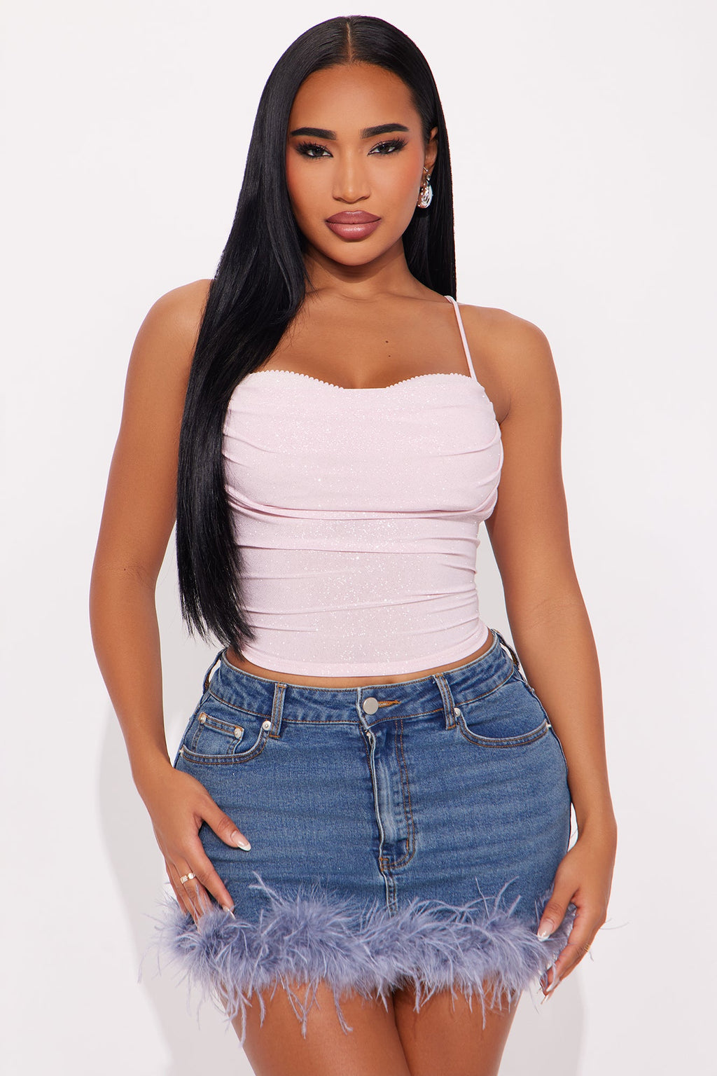 Gossip Girl Glitter Top - Pink