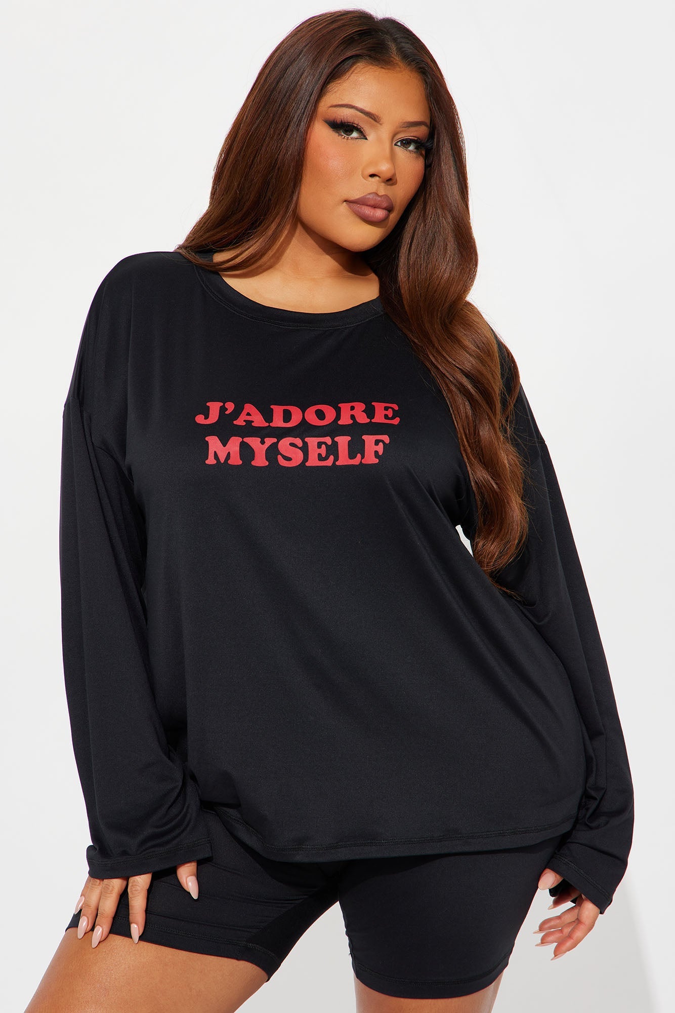 J'adore Myself PJ Boxer Short Set - Black/Red