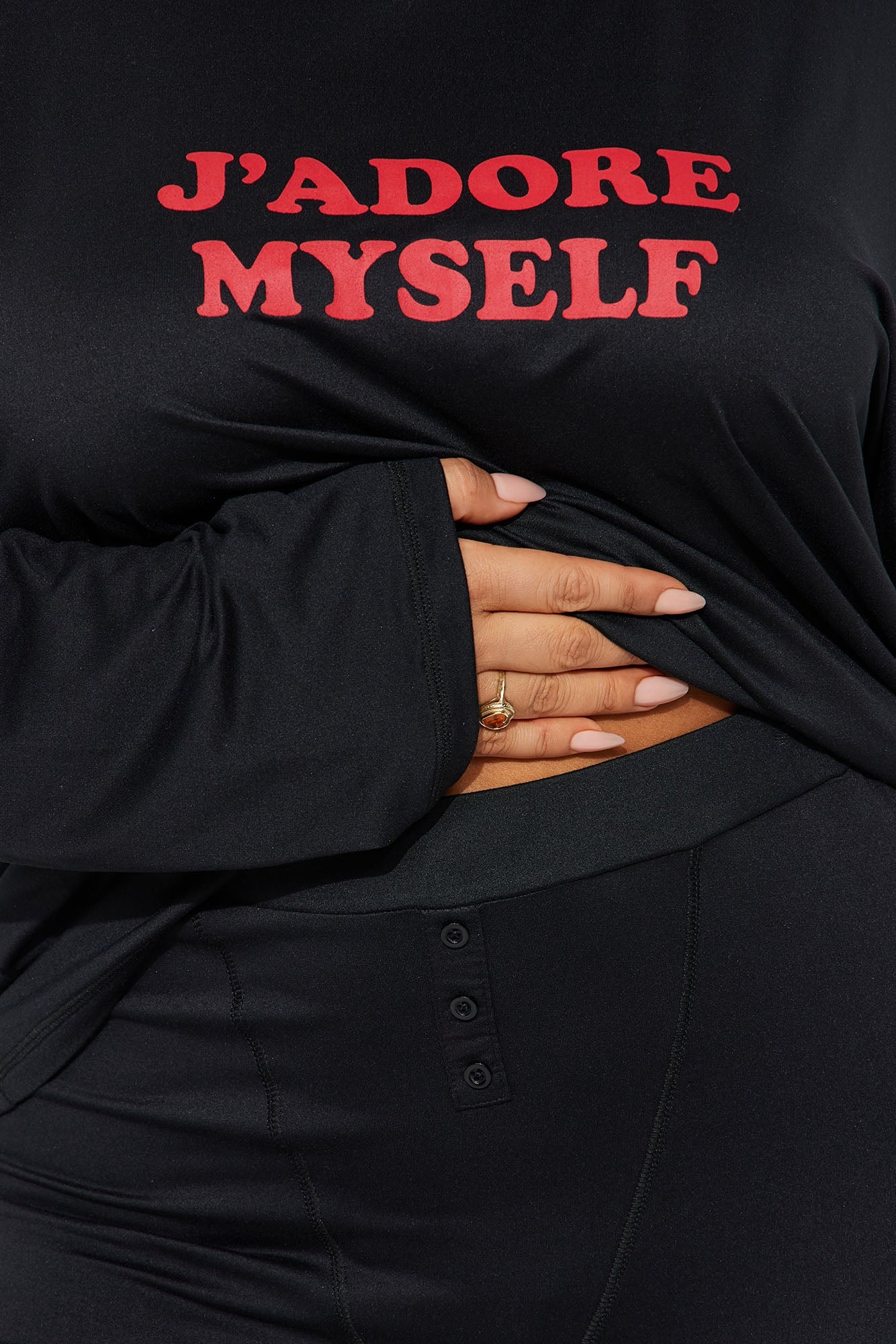 J'adore Myself PJ Boxer Short Set - Black/Red