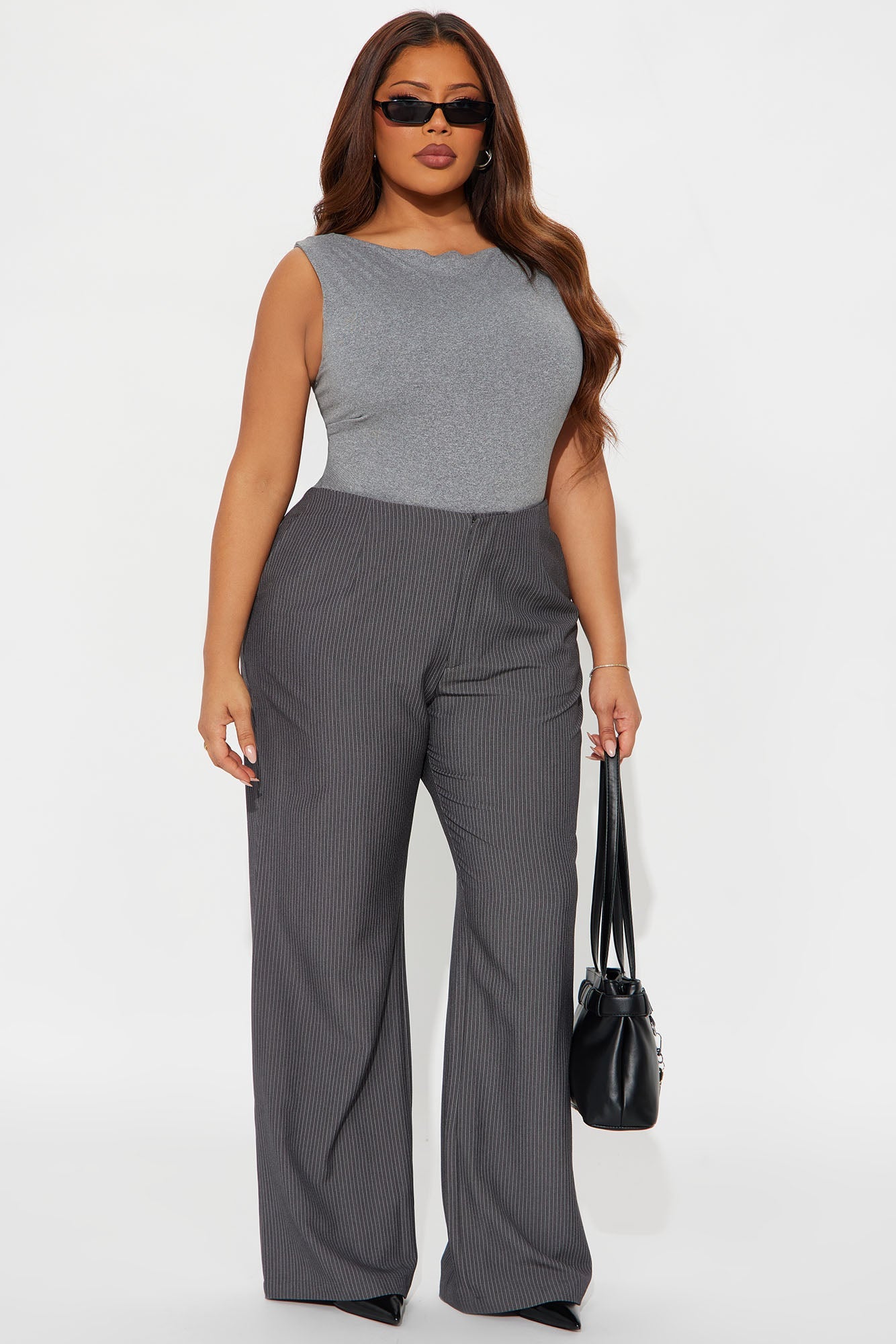 Collette Sleeveless Twist Top - Heather Grey