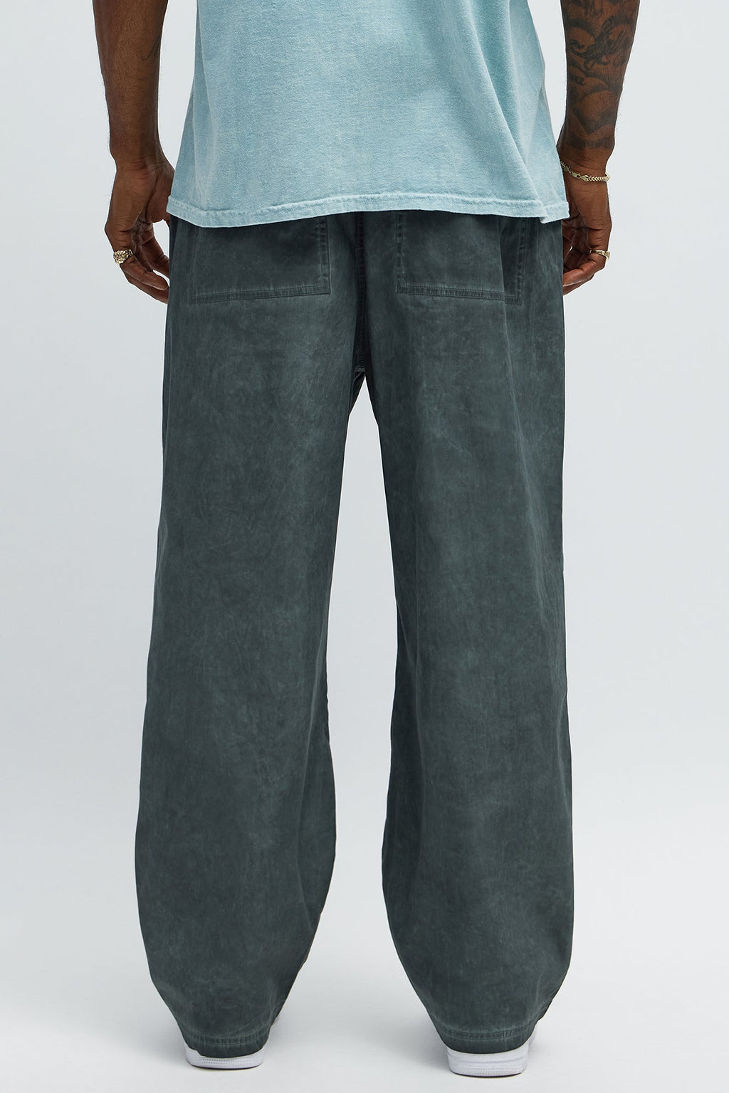 Baggy Hit Below The Belt Pants - Slate Grey
