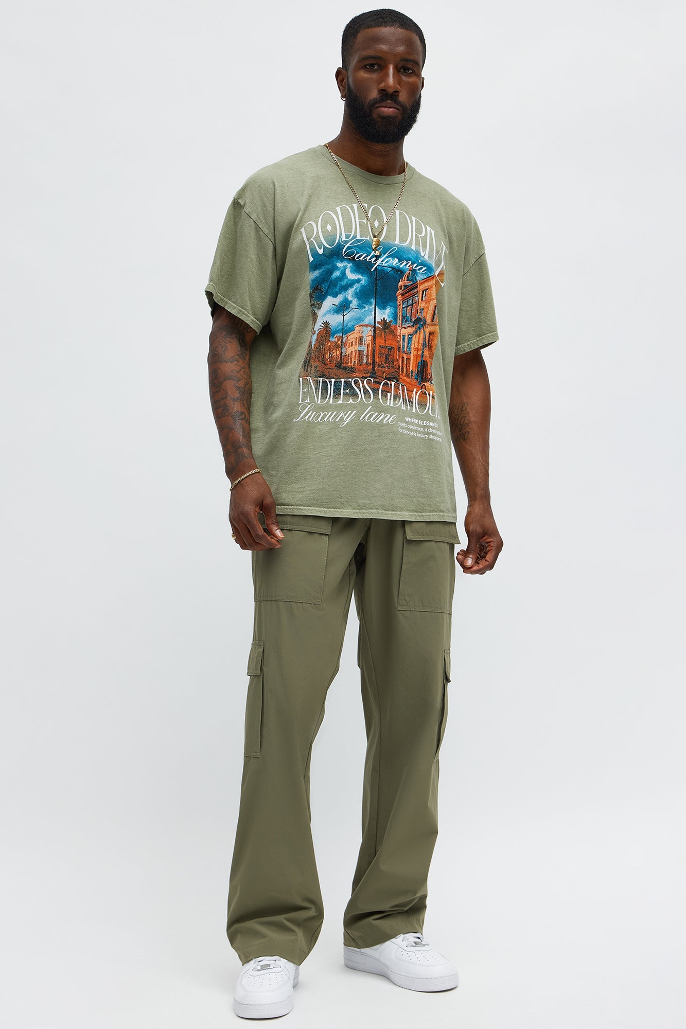 Endless Glamour Oversized Short Sleeve Tee - Olive