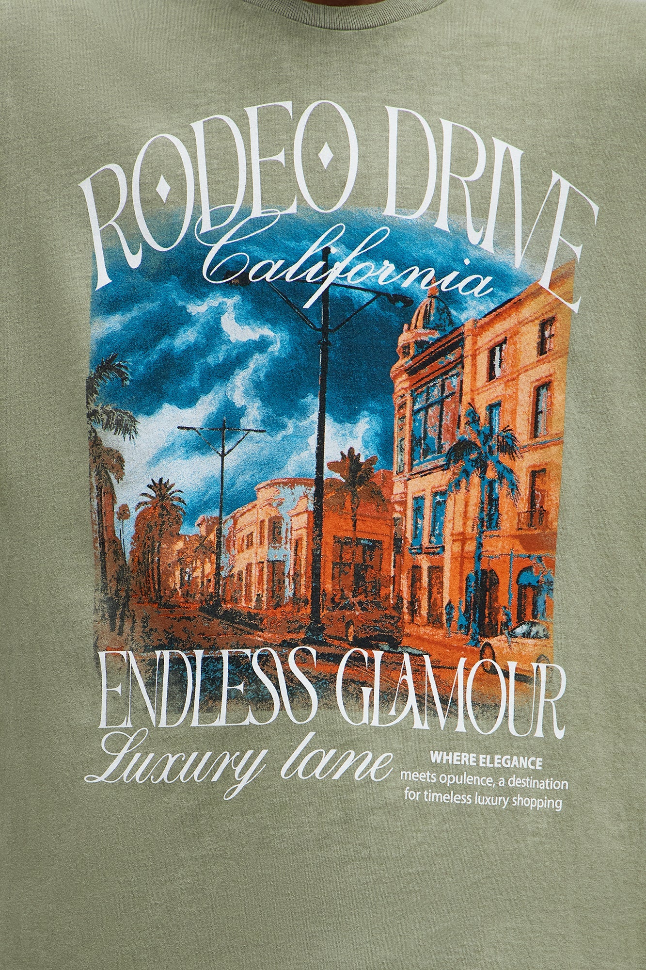 Endless Glamour Oversized Short Sleeve Tee - Olive