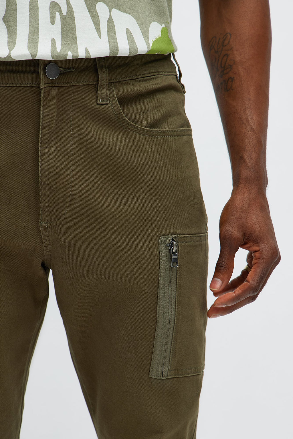 Skinny Got Me There Zipper Pocket Pants - Green