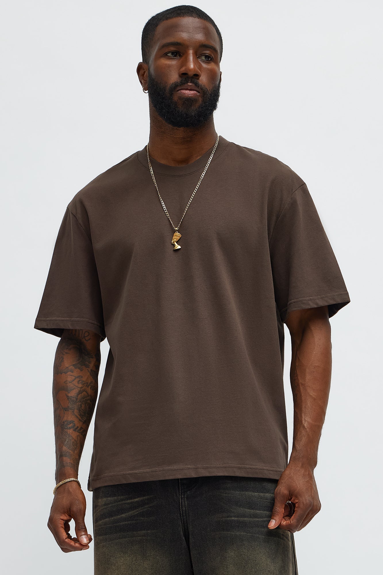 Premium Relaxed Soft Cotton Tee - Brown