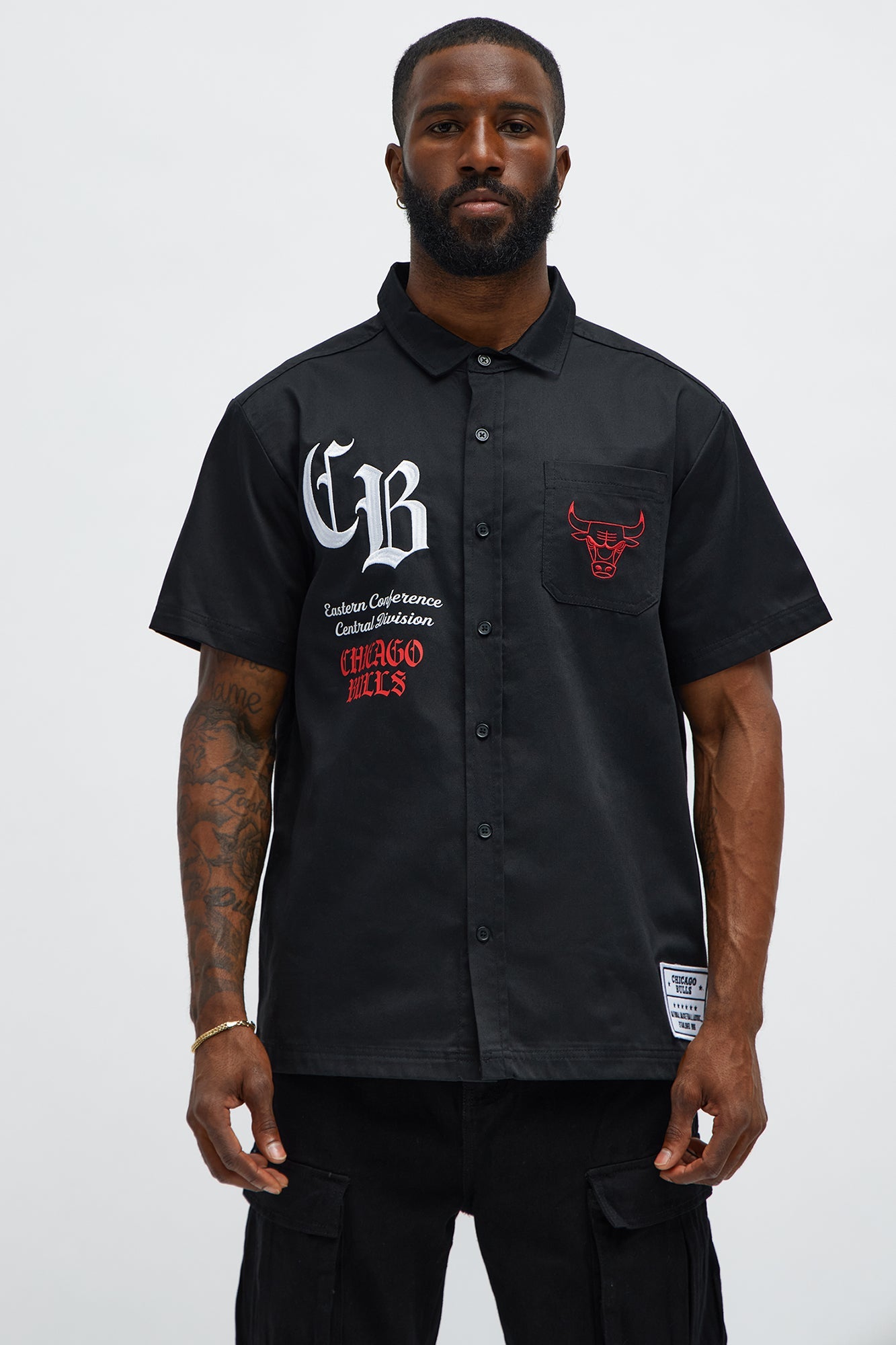 Bulls Regular Fit Button Up Shirt - Black