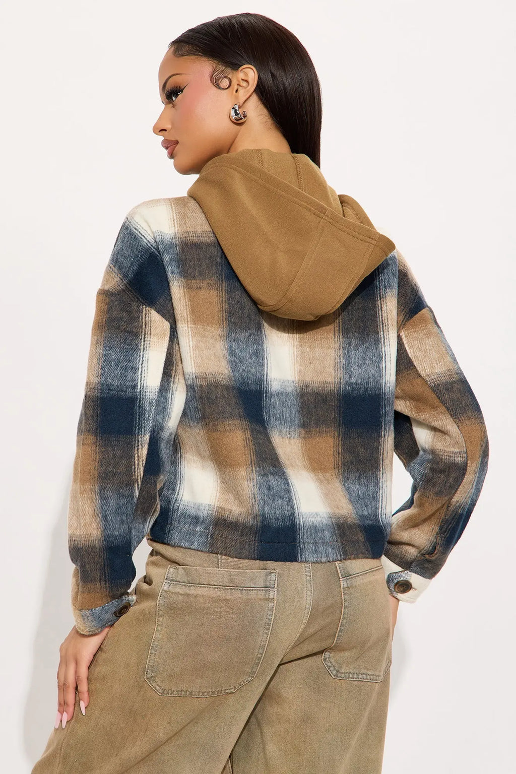 Cabin Comfort Plaid Shacket - Black/combo 