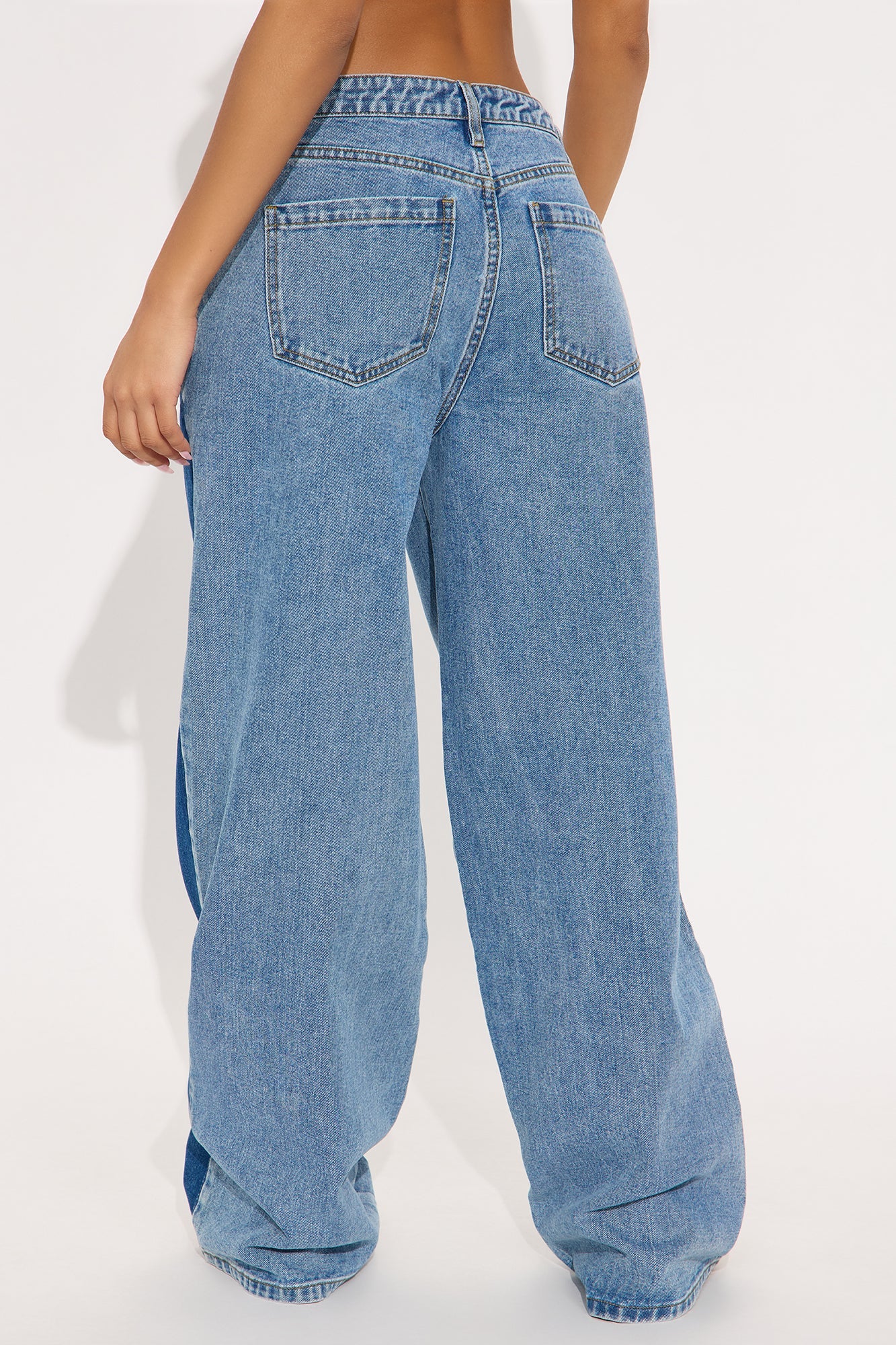 Boho Blues Two Tone Denim Jeans - Medium Wash