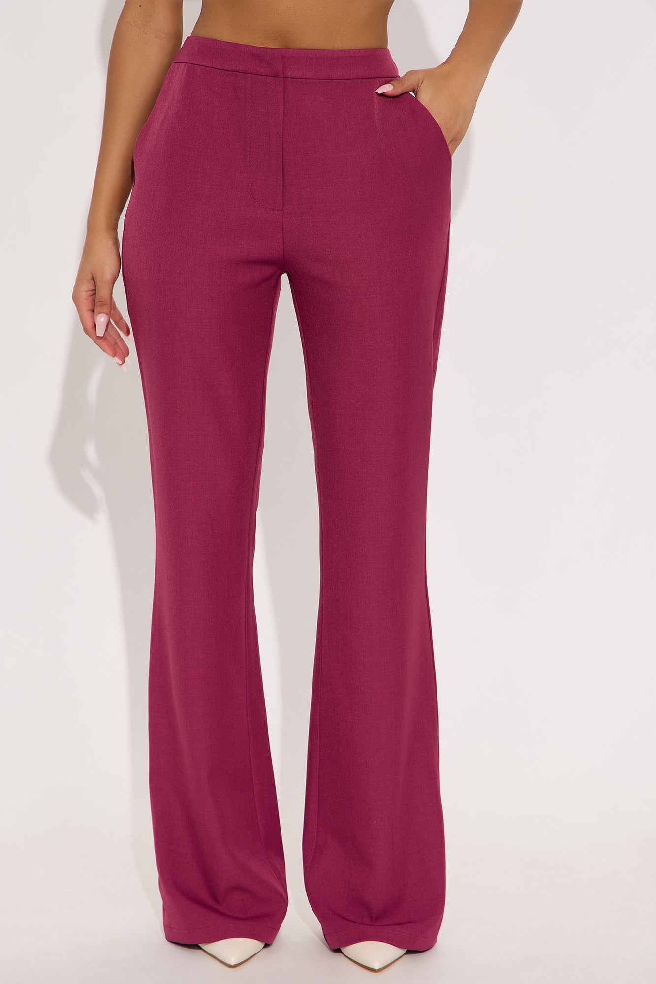 Breaking Even Flare Trouser - Raspberry