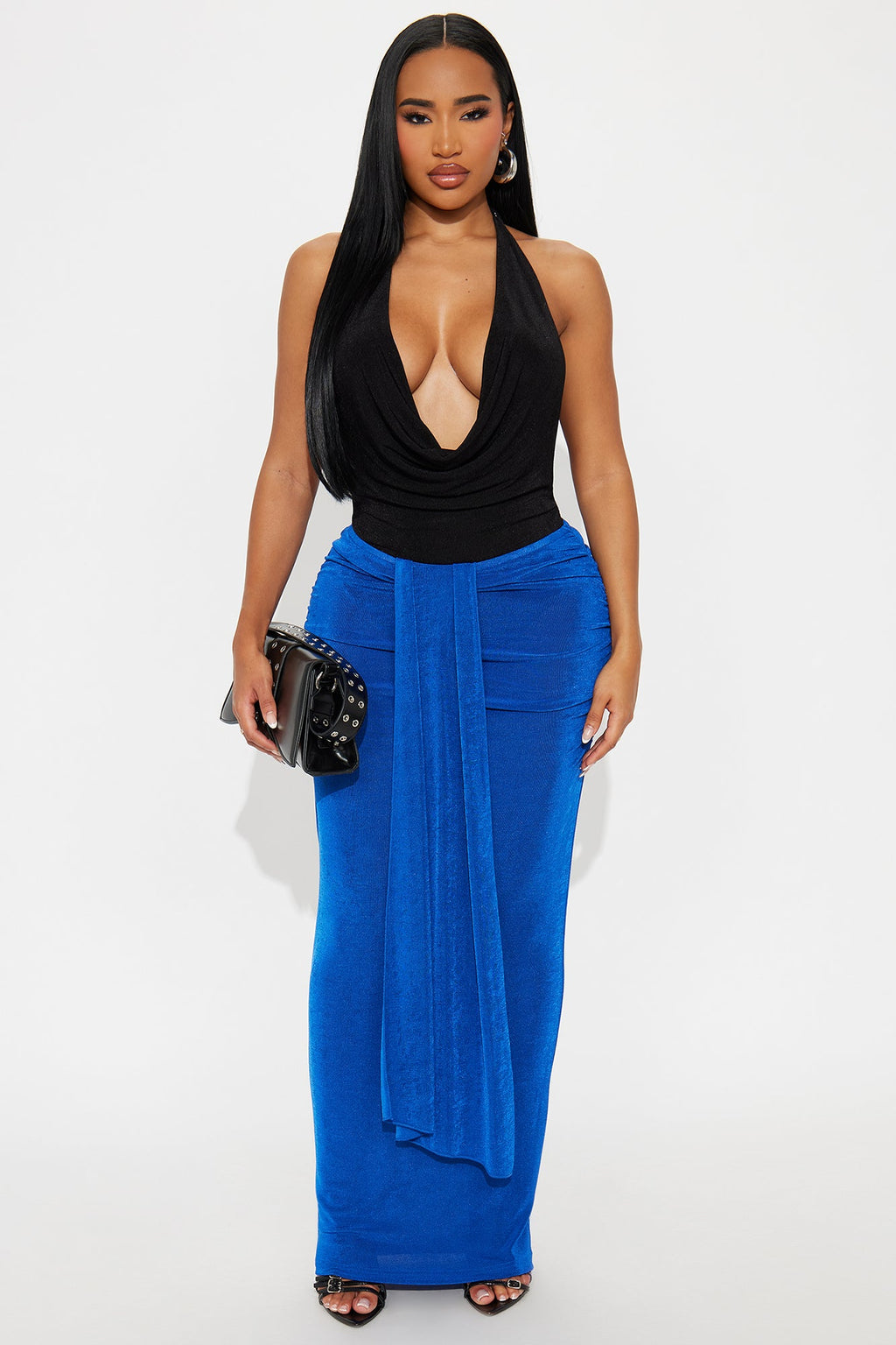 Let's Getaway Slinky Knit Maxi - CobaltBlue