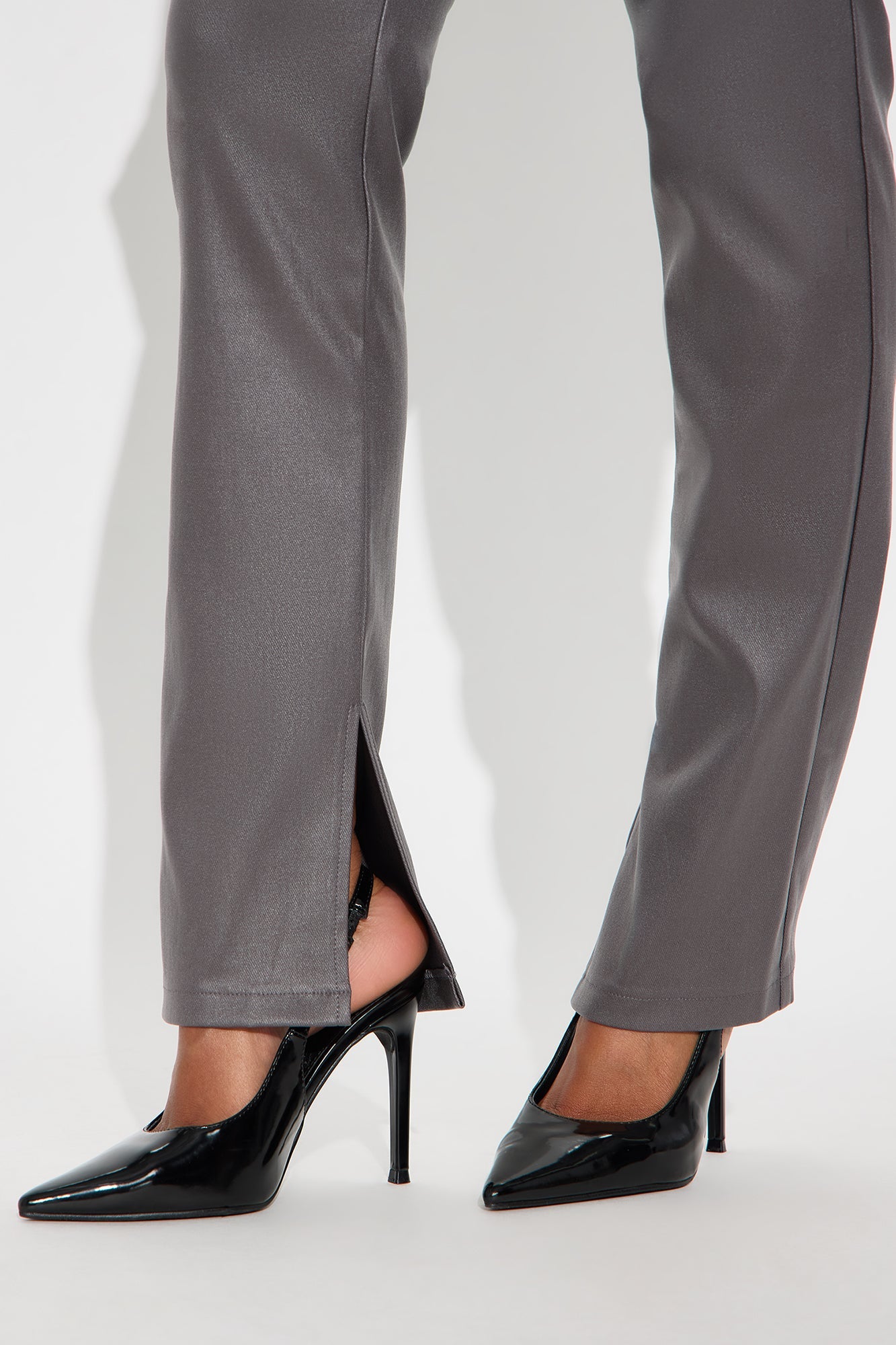Gia Faux Leather Skinny Pant - Charcoal