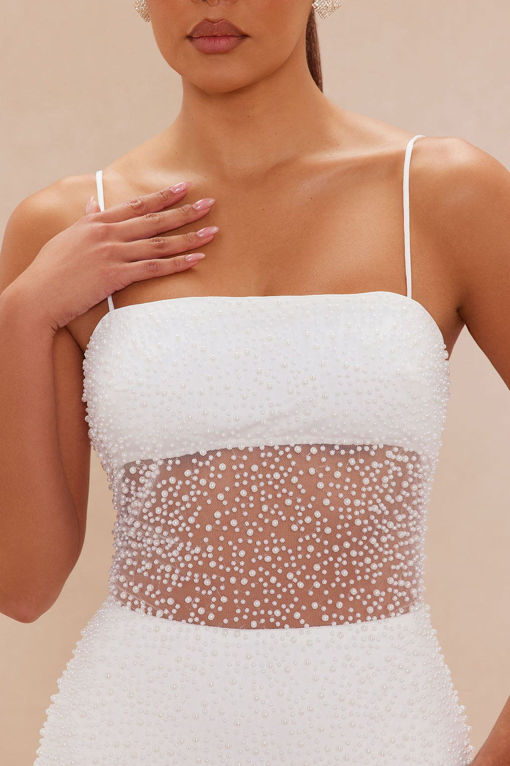 Aylani Beaded Maxi Dress - White