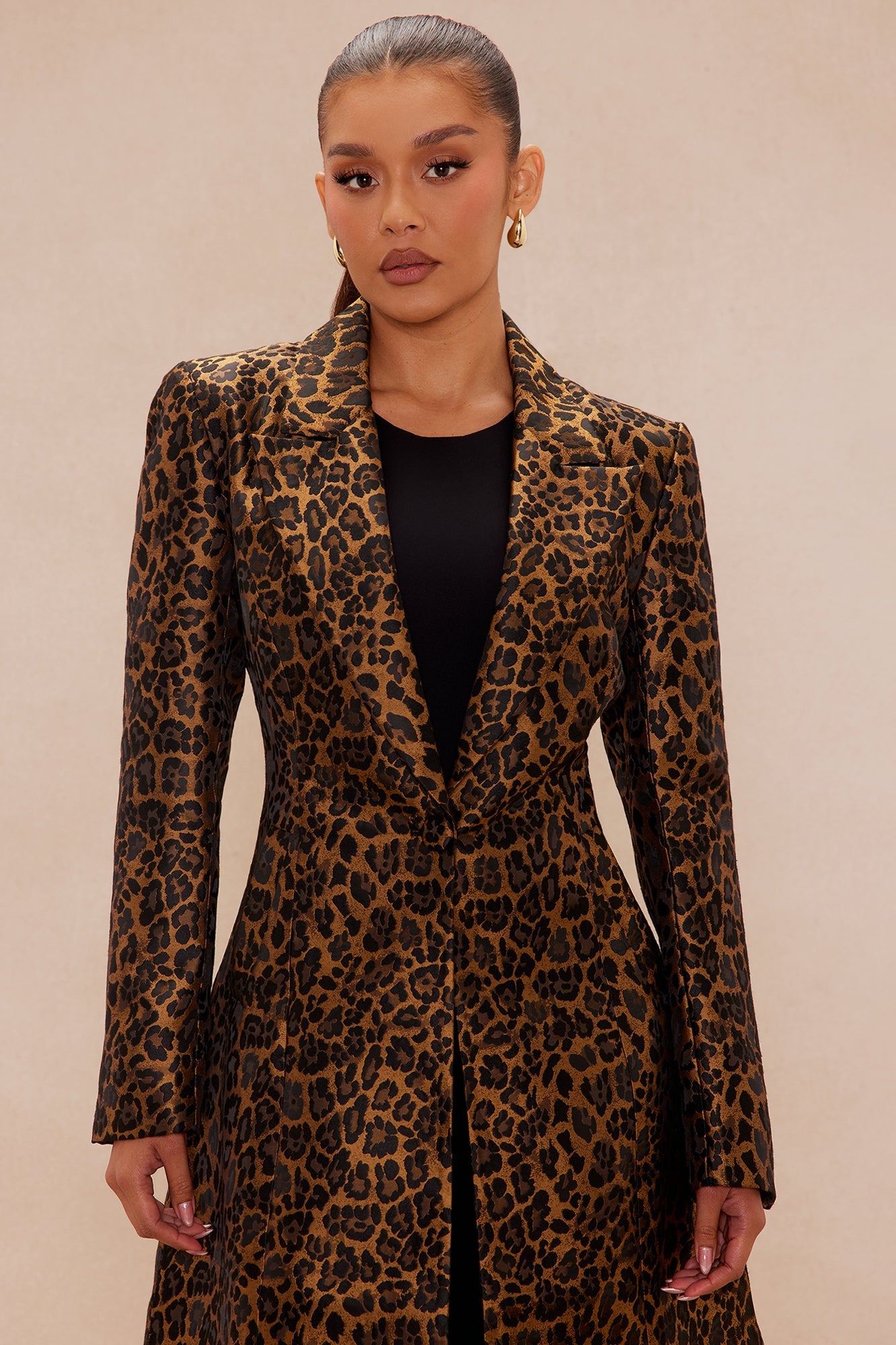 Olivia Jacquard Coat - Leopard