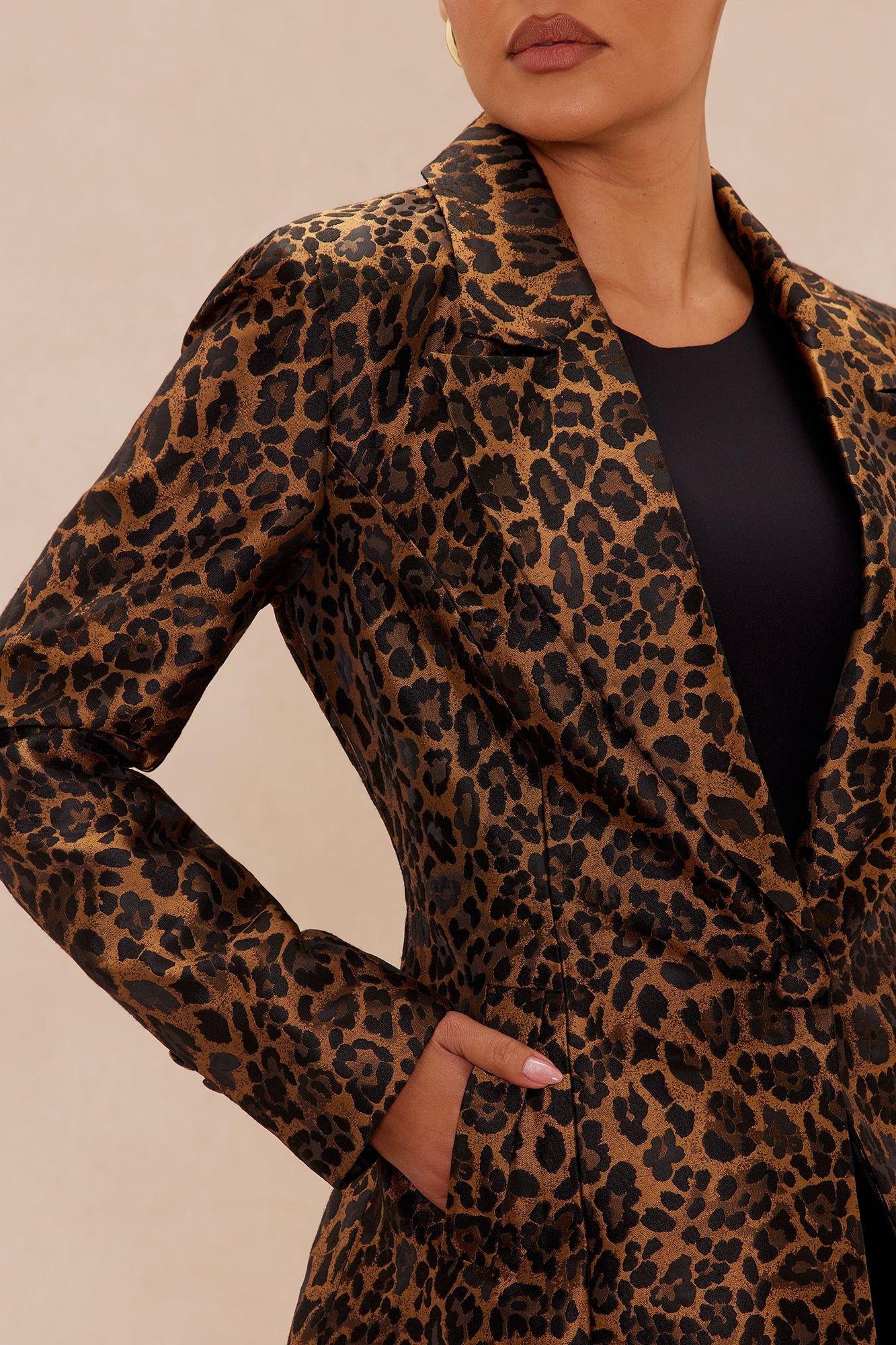 Olivia Jacquard Coat - Leopard