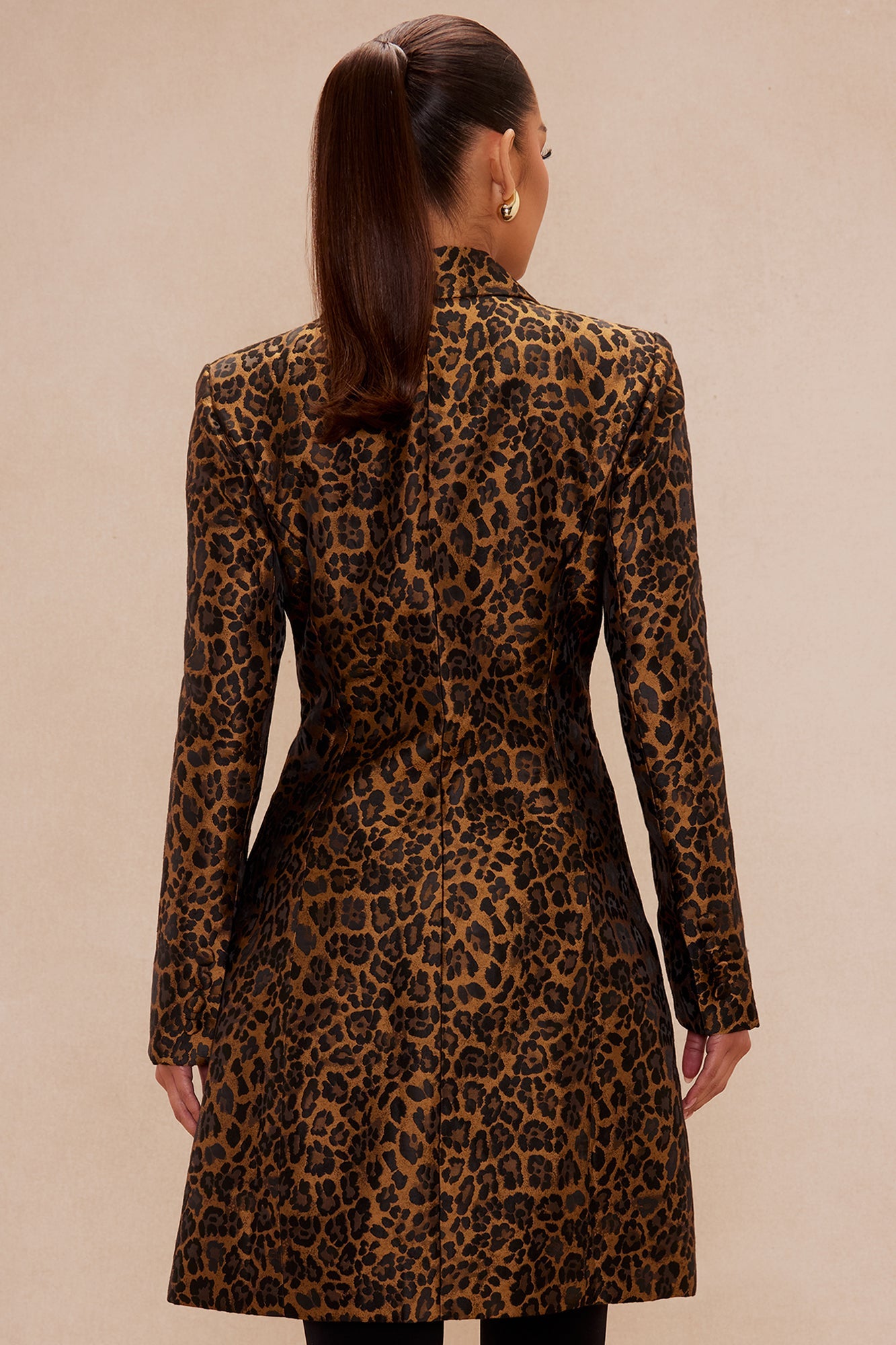 Olivia Jacquard Coat - Leopard