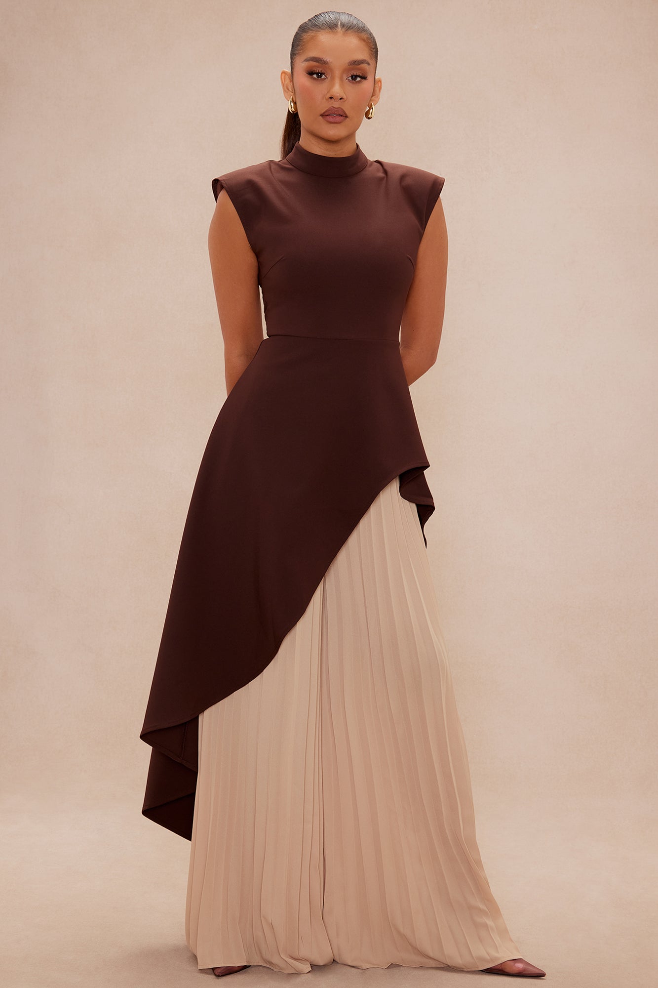 Paris Pleated Pant Set - Chocolate 