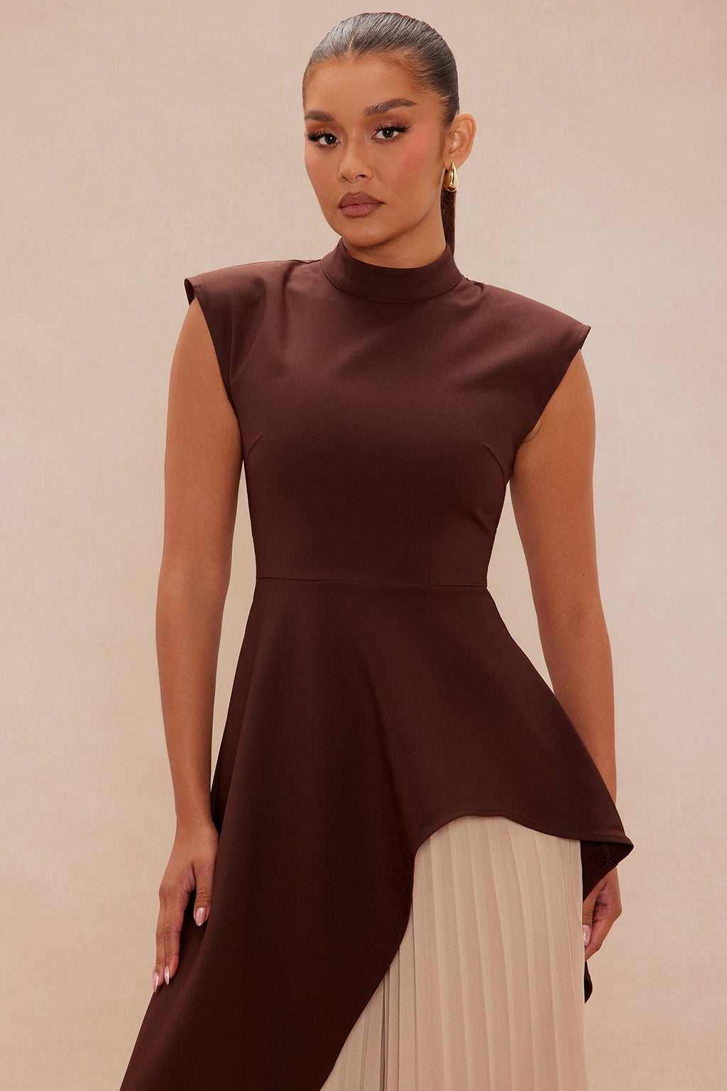 Paris Pleated Pant Set - Chocolate 