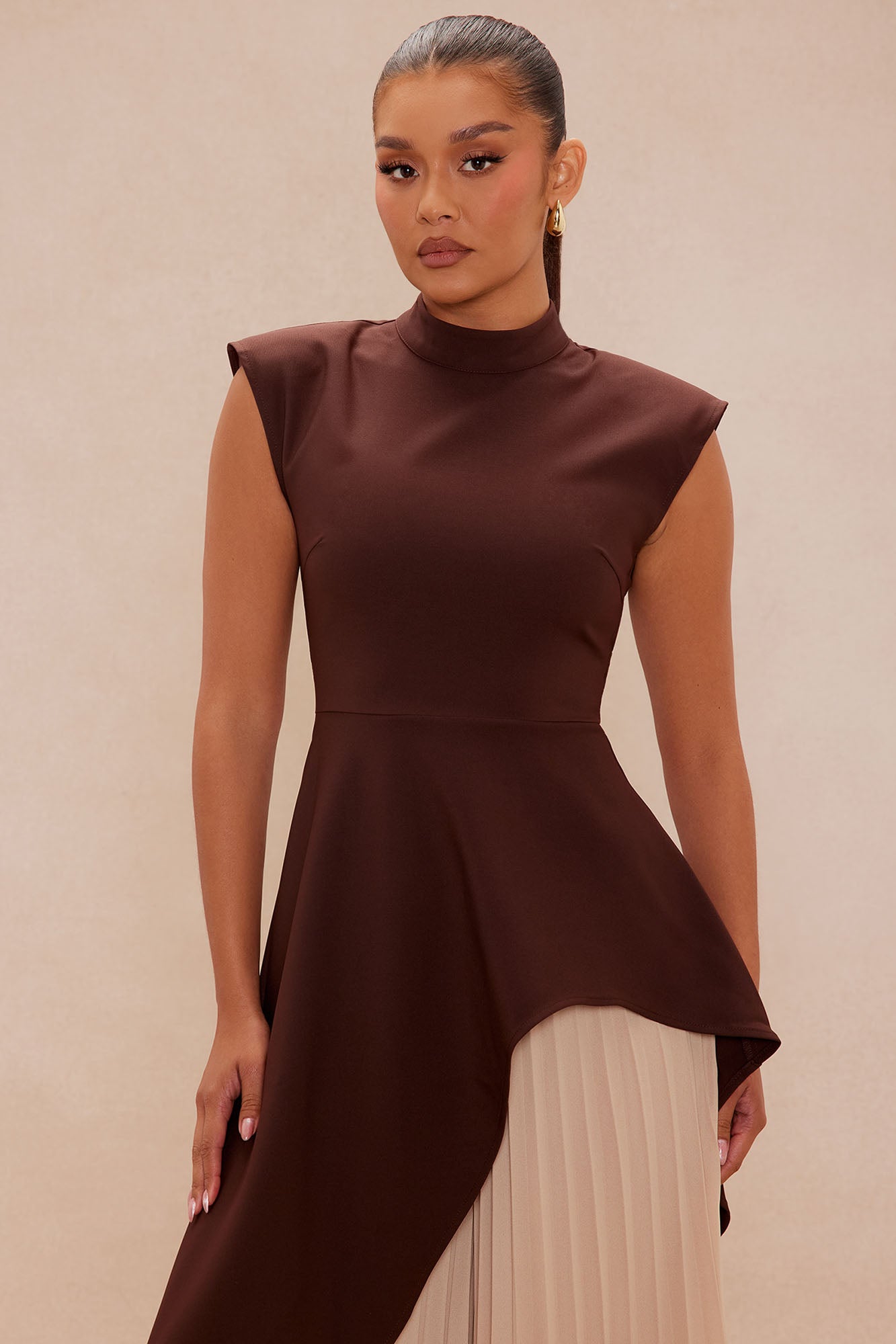 Paris Pleated Pant Set - Chocolate 
