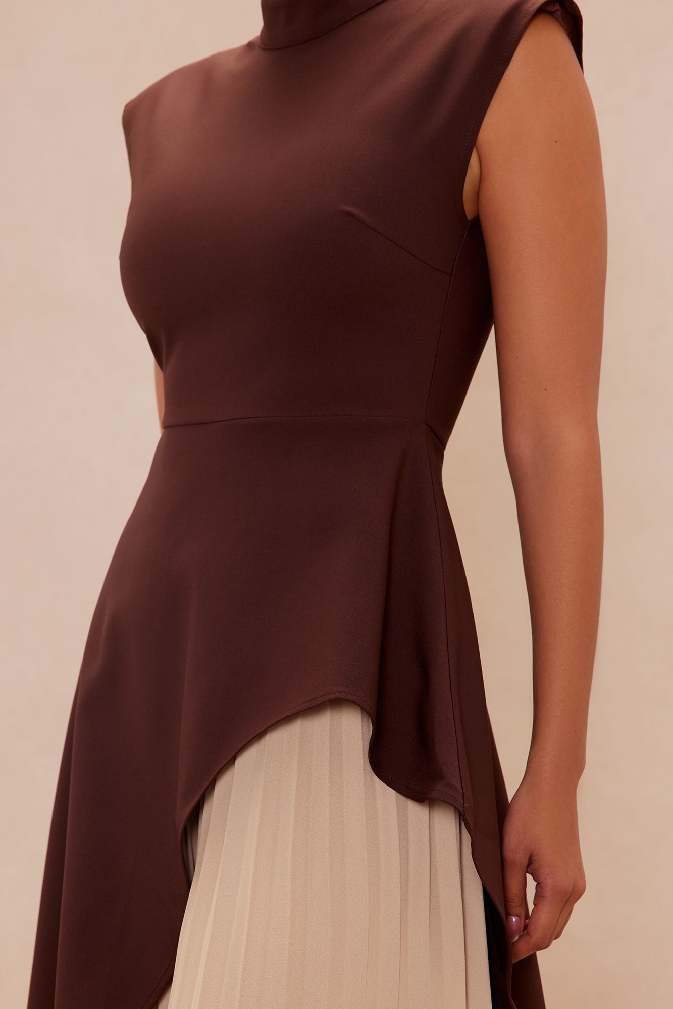 Paris Pleated Pant Set - Chocolate 