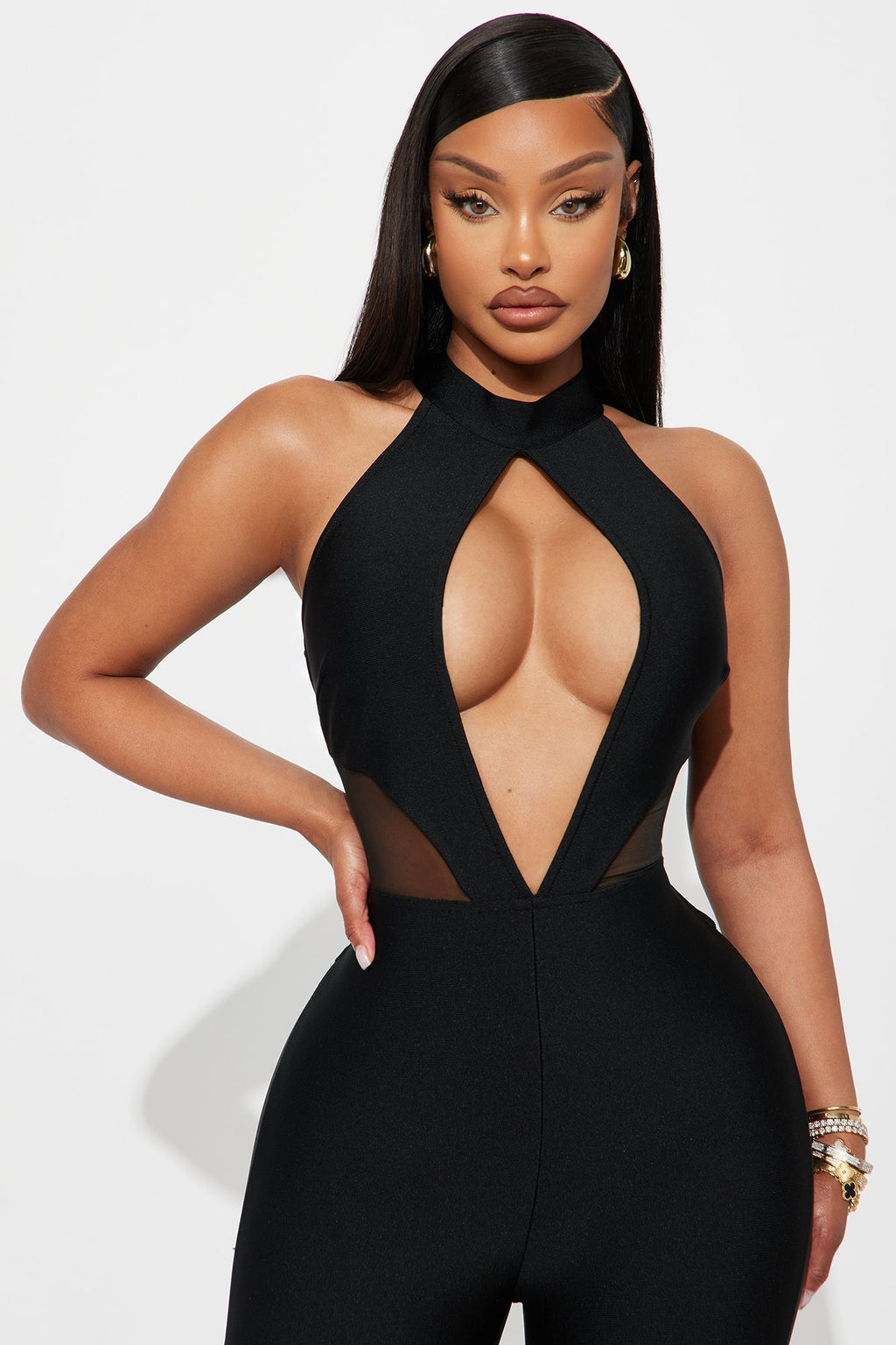 All Yours Bandage Backless Jumpsuit - Black