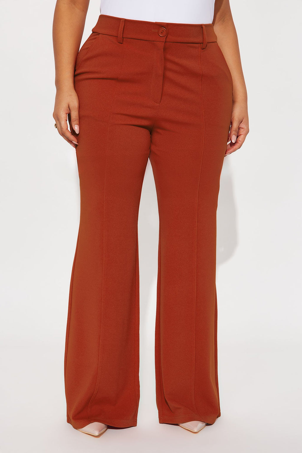 Heidi Wide Leg Trouser Pant - Rust
