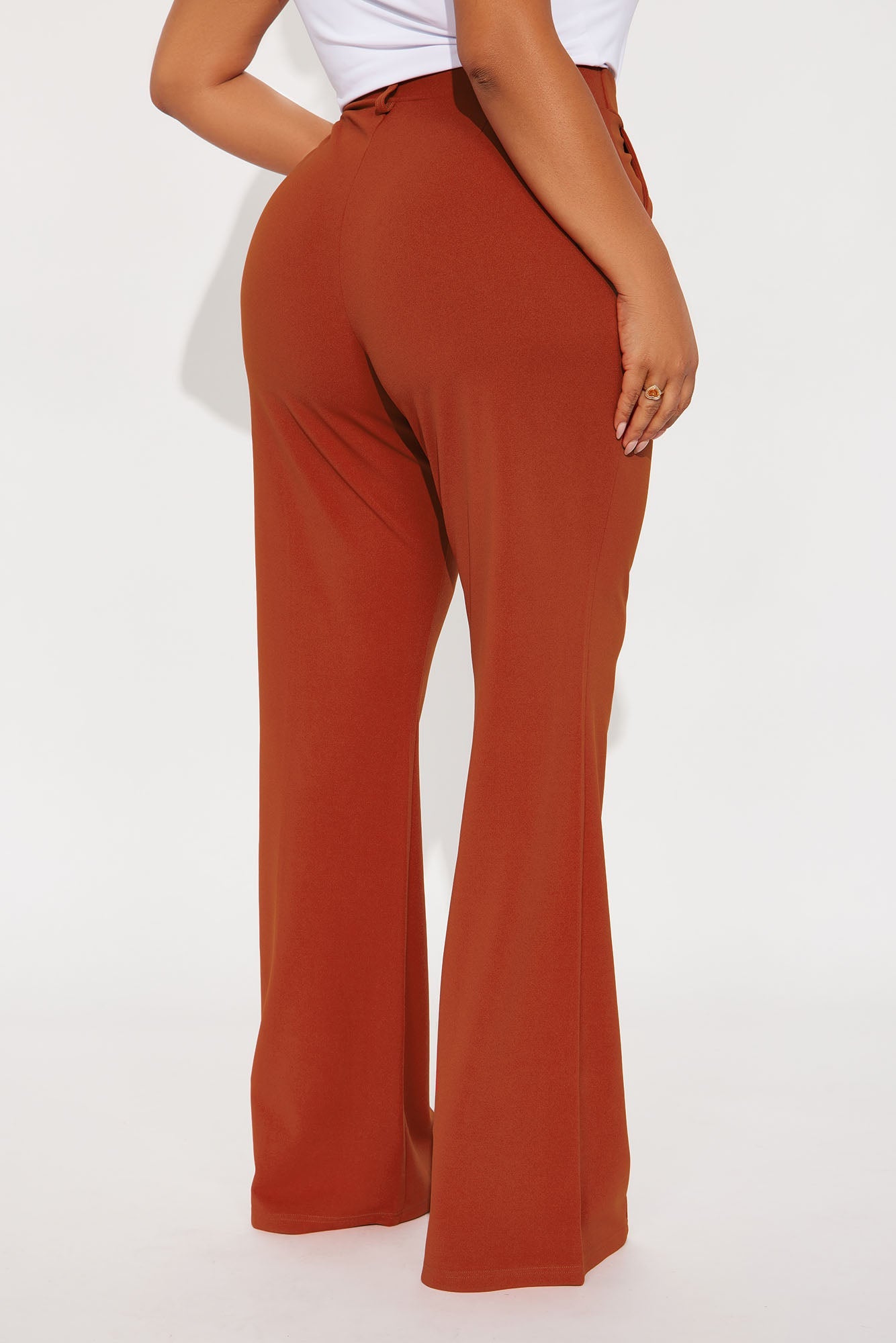 Heidi Wide Leg Trouser Pant - Rust