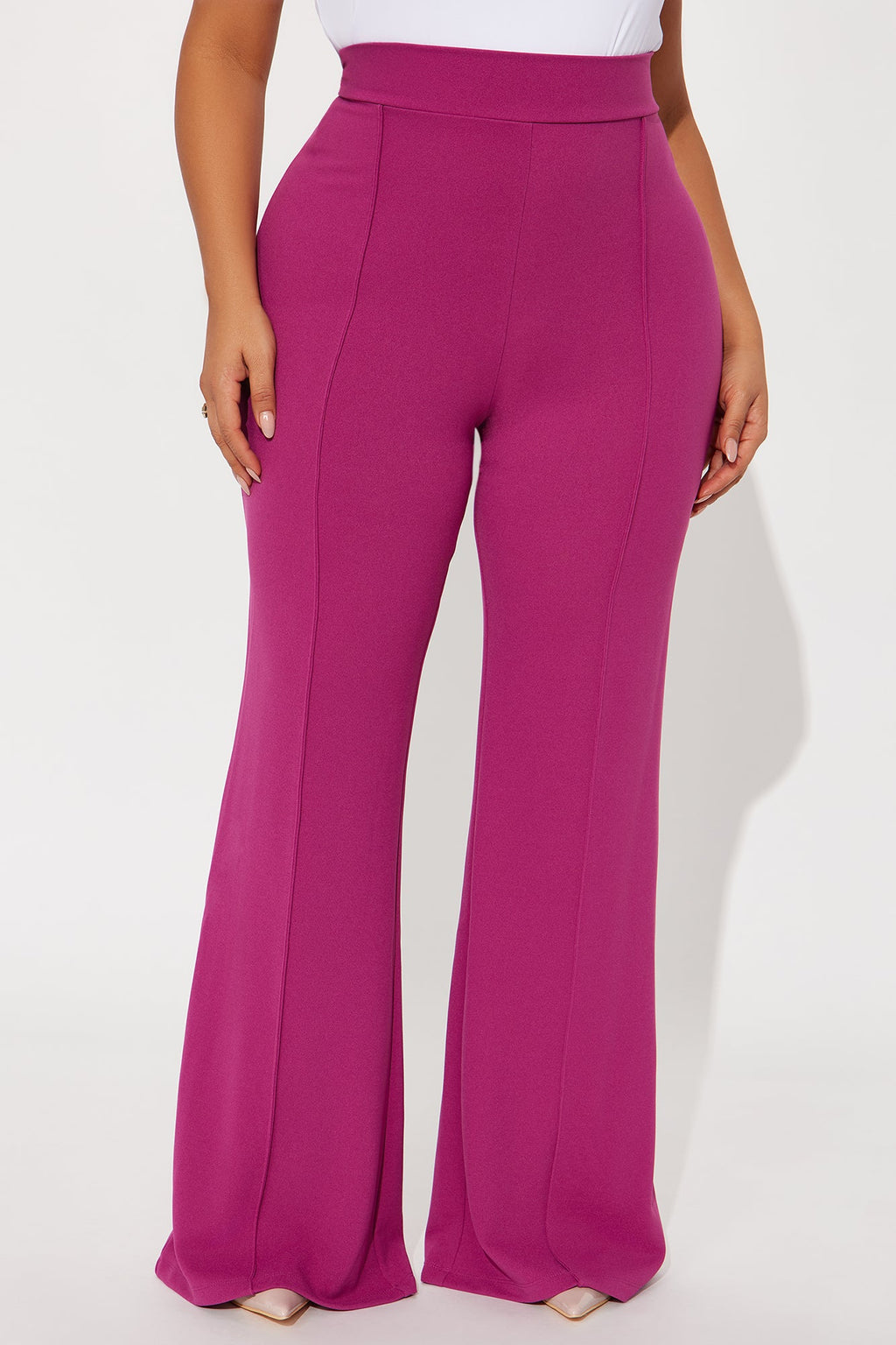 Victoria High Waisted Dress Pants - Raspberry