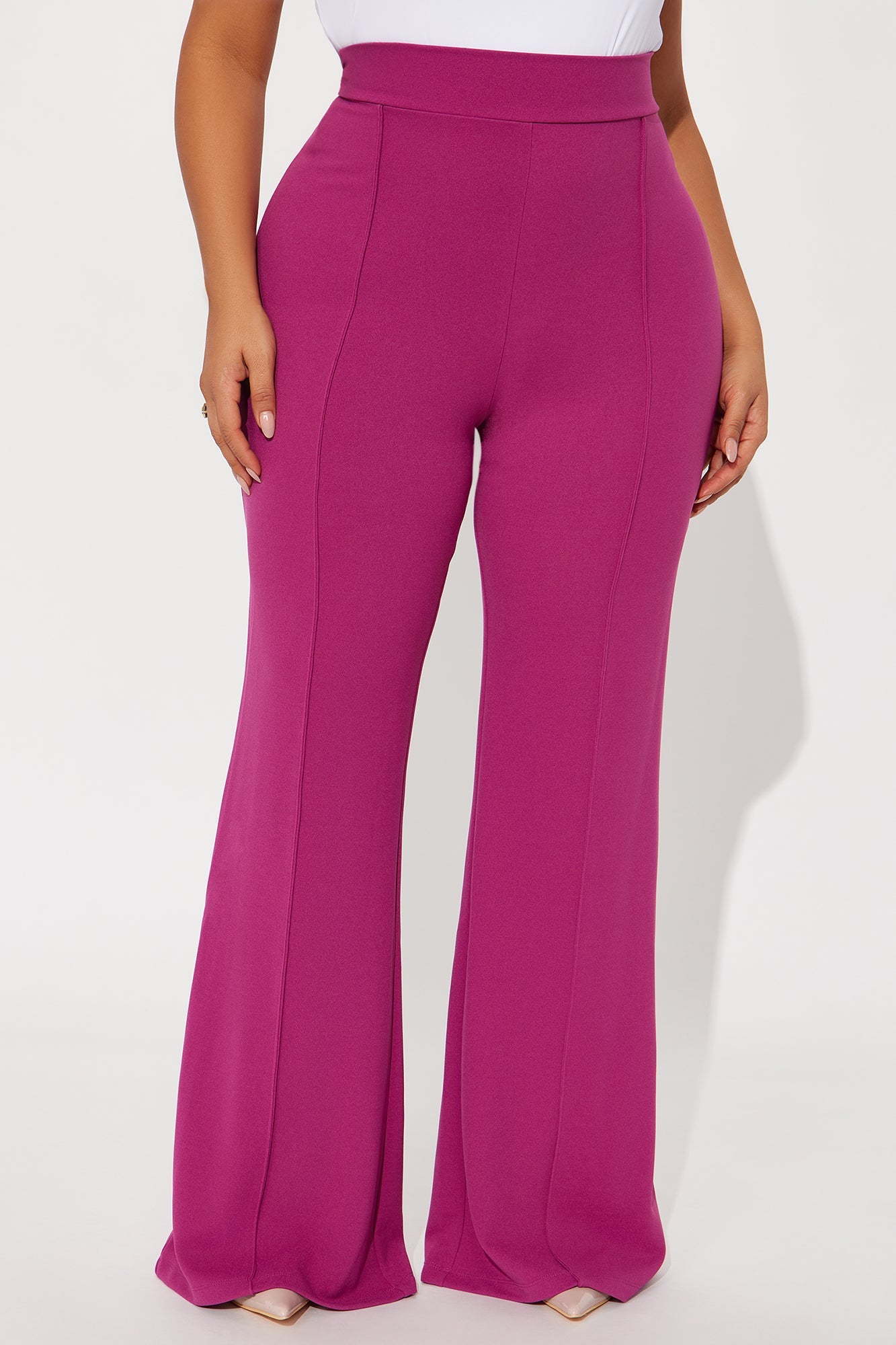 Victoria High Waisted Dress Pants - Raspberry