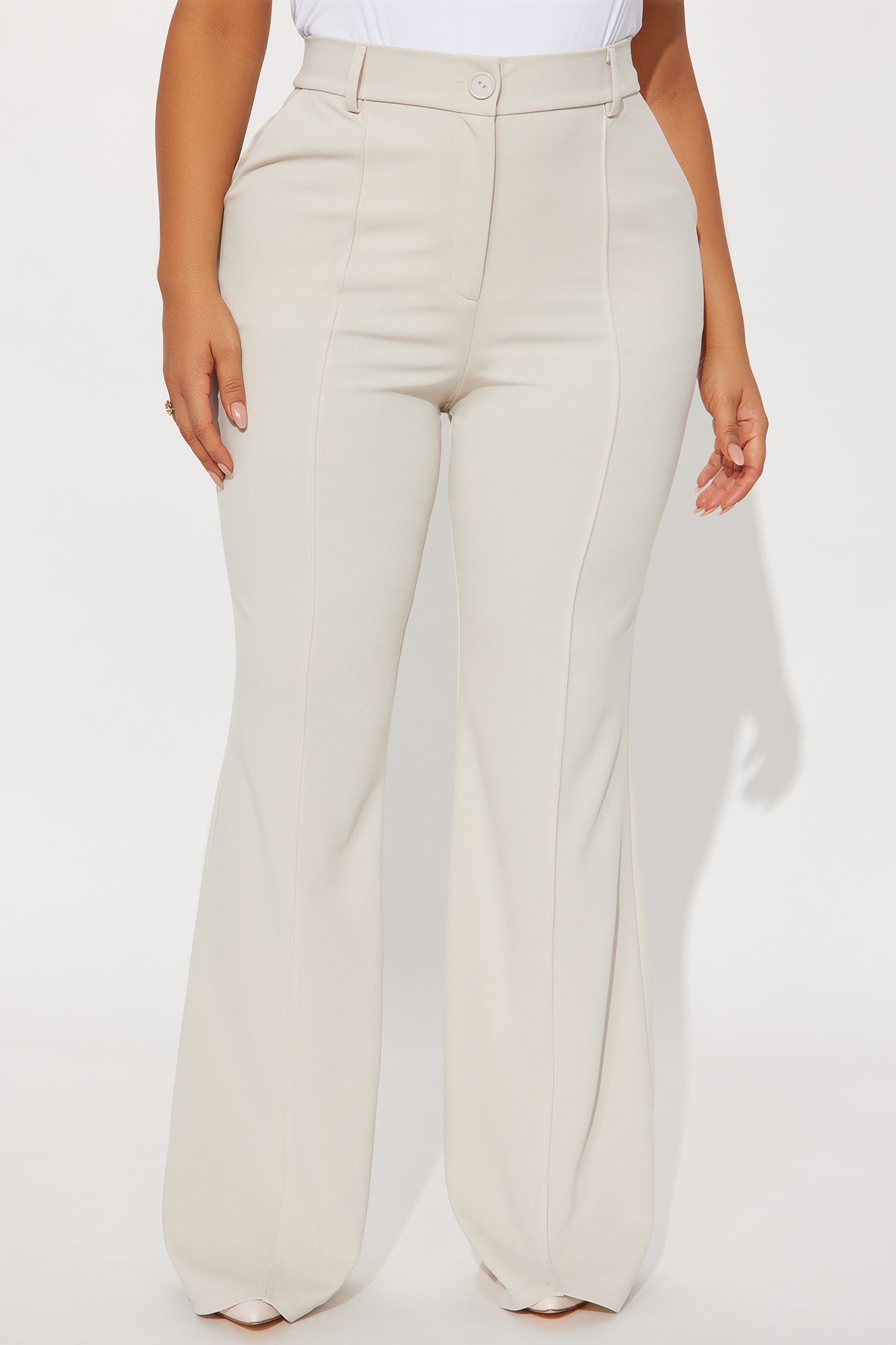 Heidi Wide Leg Trouser Pant - Oatmeal