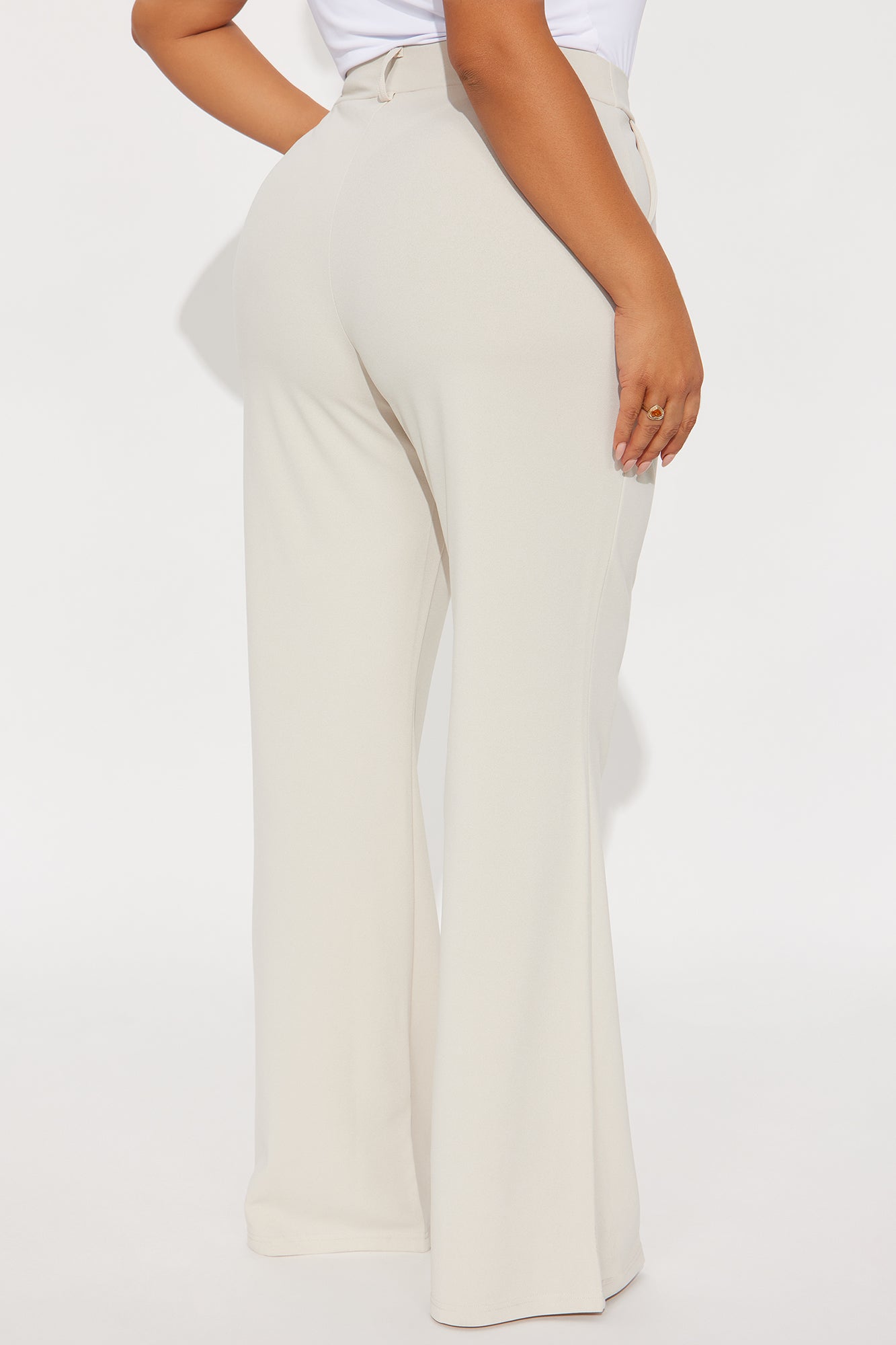 Heidi Wide Leg Trouser Pant - Oatmeal