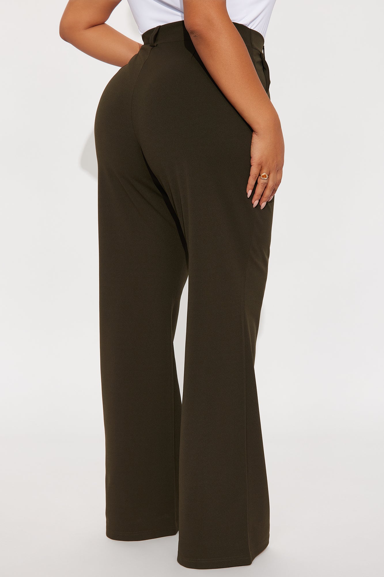 Heidi Wide Leg Trouser Pant - Olive