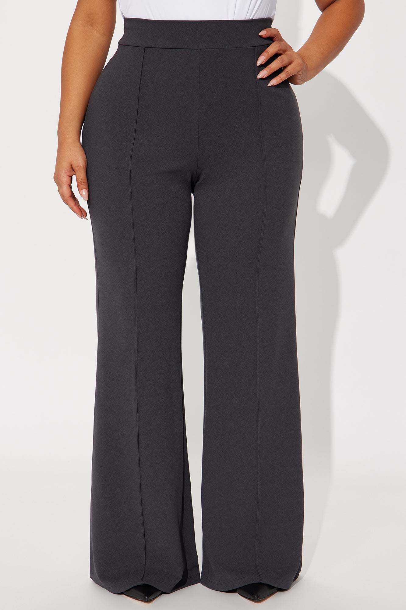 Victoria High Waisted Dress Pants - Charcoal