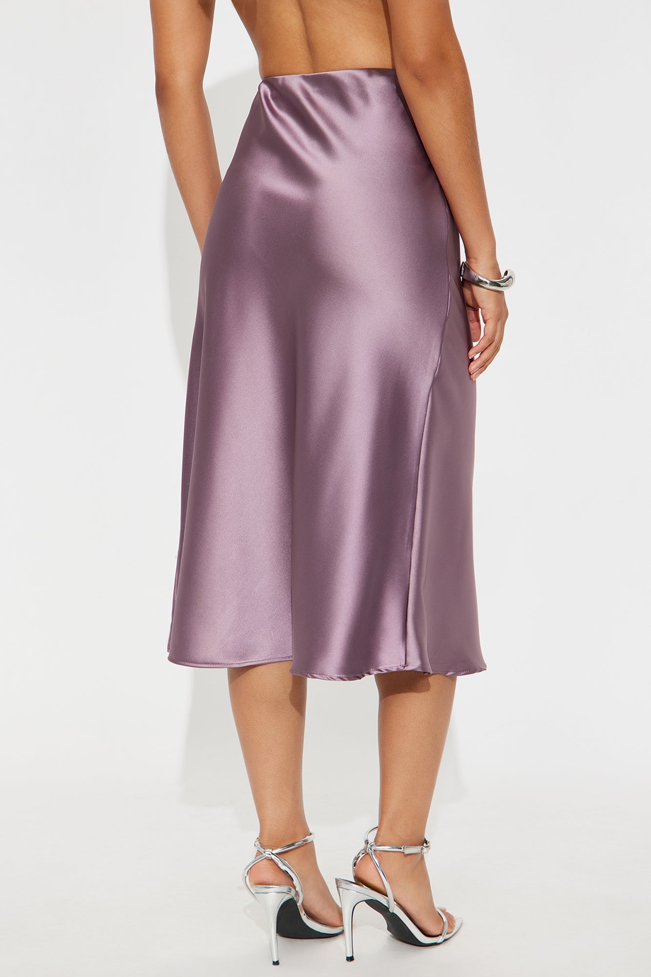 Girls Need Love Satin Midi Skirt - Lavender