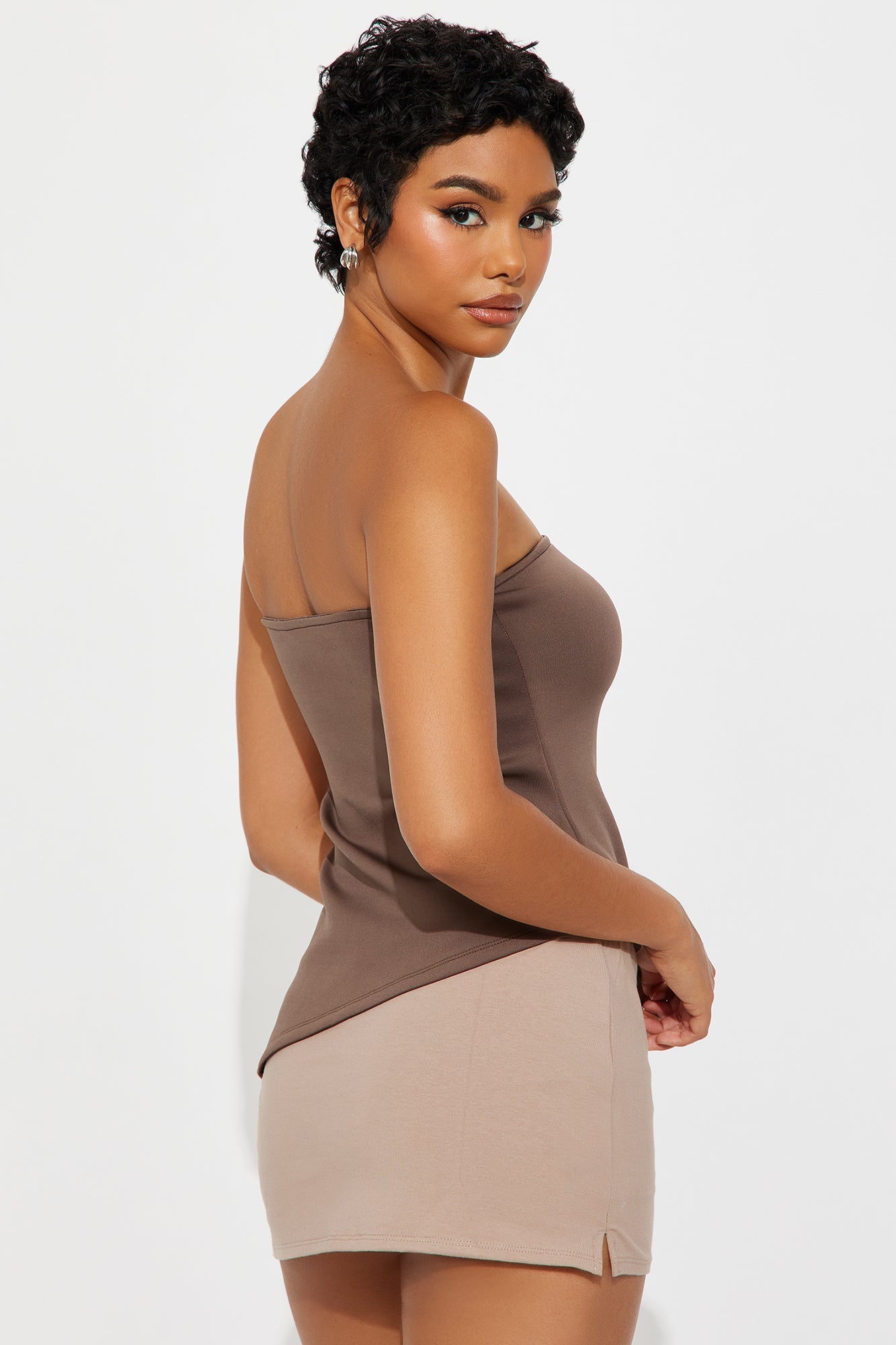 Storm Asymmetrical Tube Top - Mocha