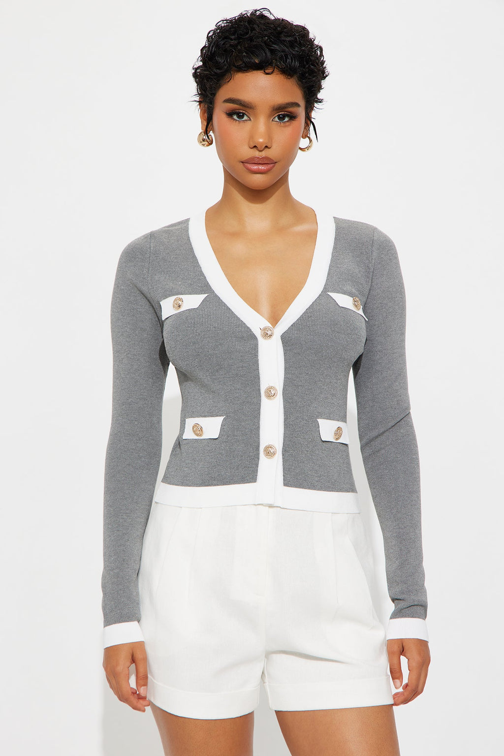 Afternoon Brunch Cardigan - Grey/combo